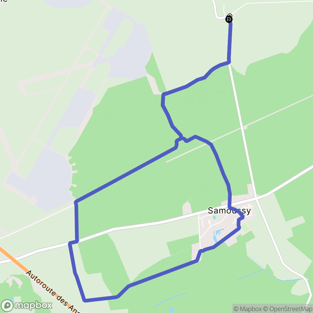 Samoussy : carte du parcours de randonnée - France