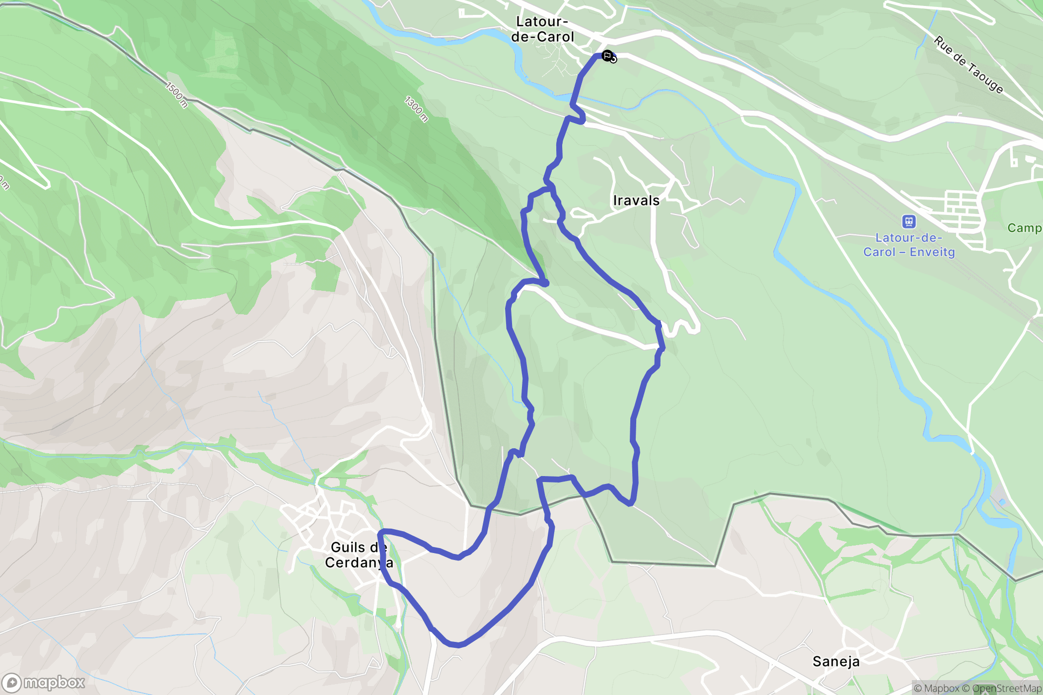 Latour-de-Carol : carte du parcours de randonnée - France