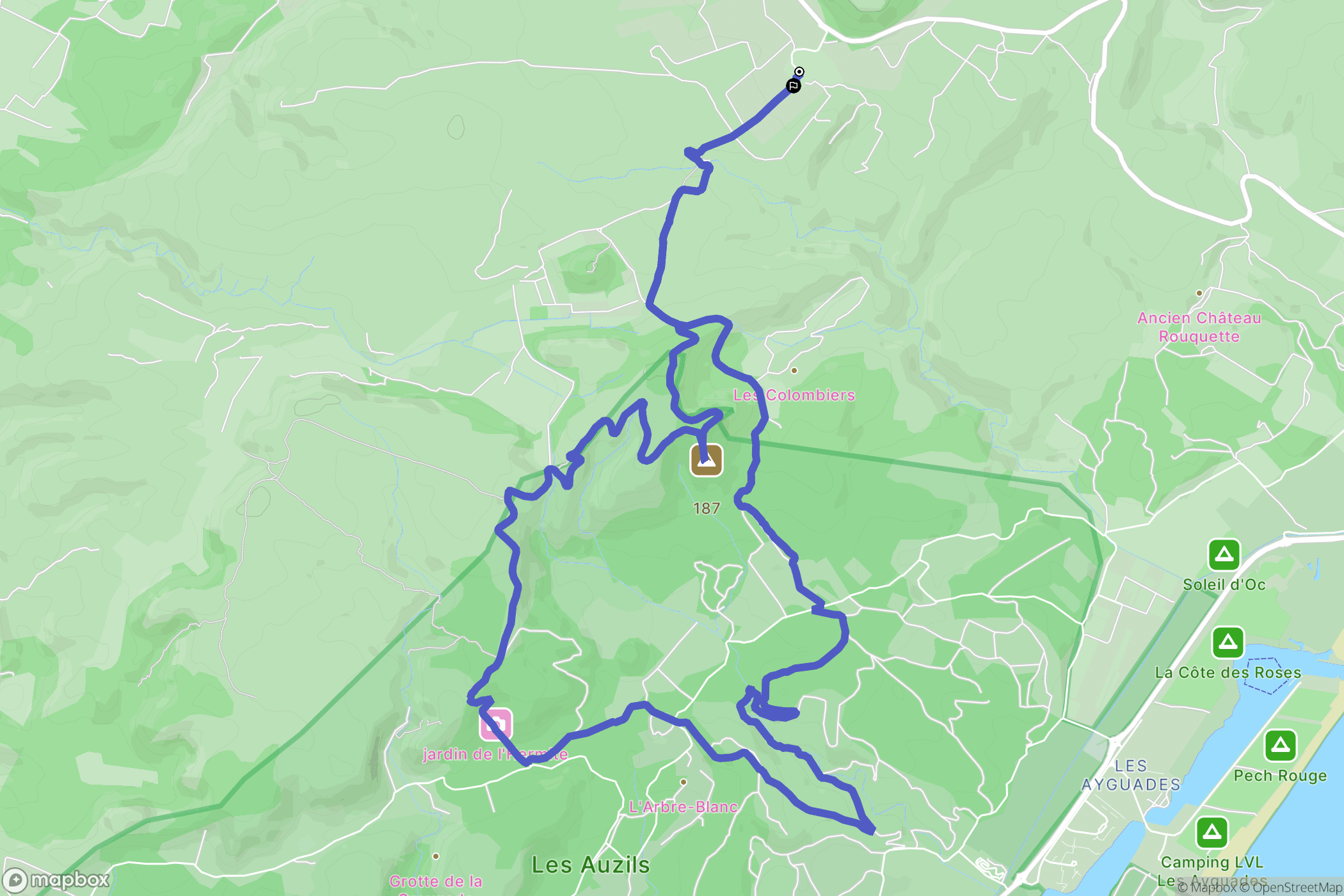Narbonne : carte du parcours de randonnée - France