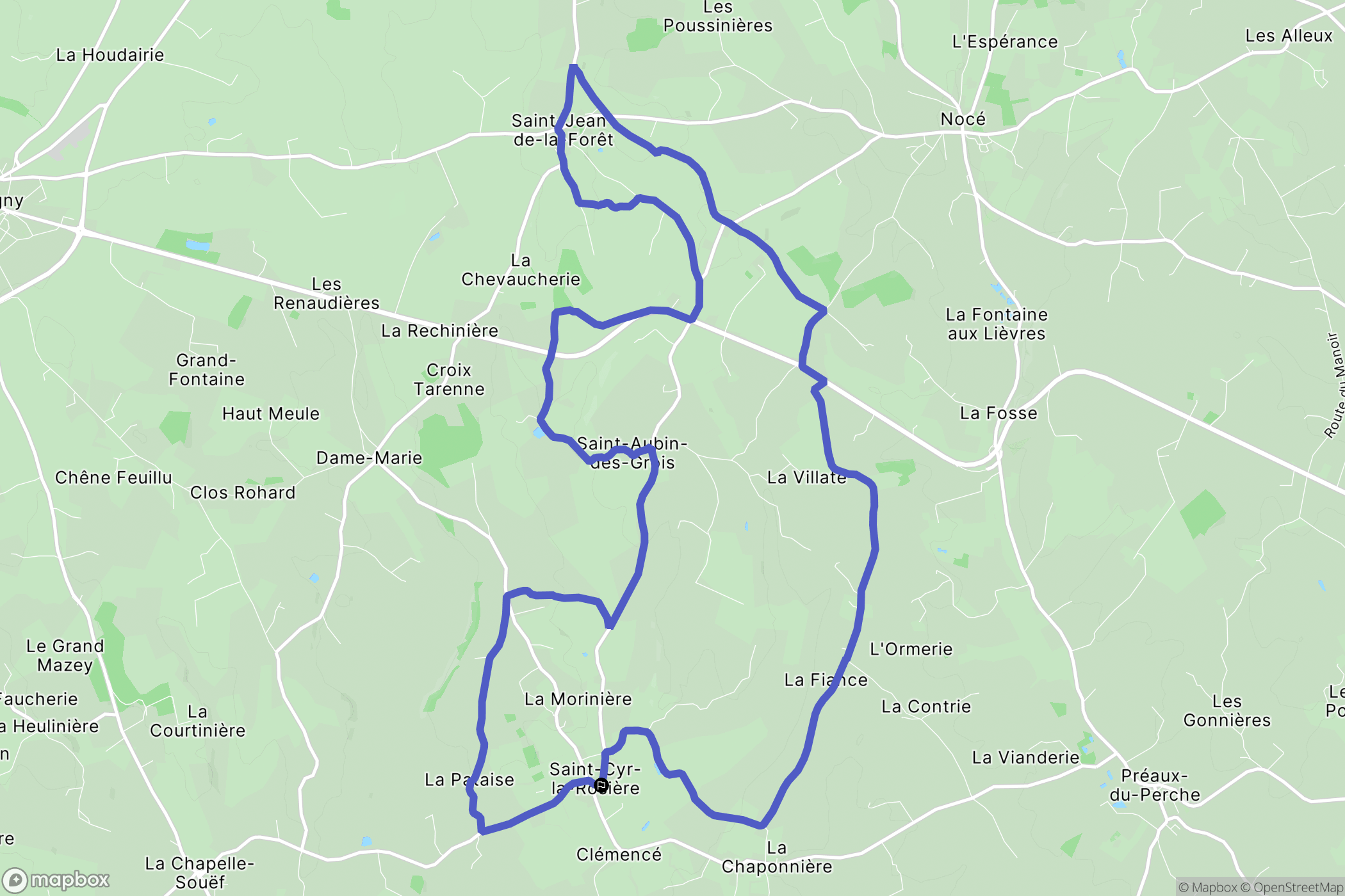 Saint-Cyr-la-Rosière : carte du parcours de randonnée - France