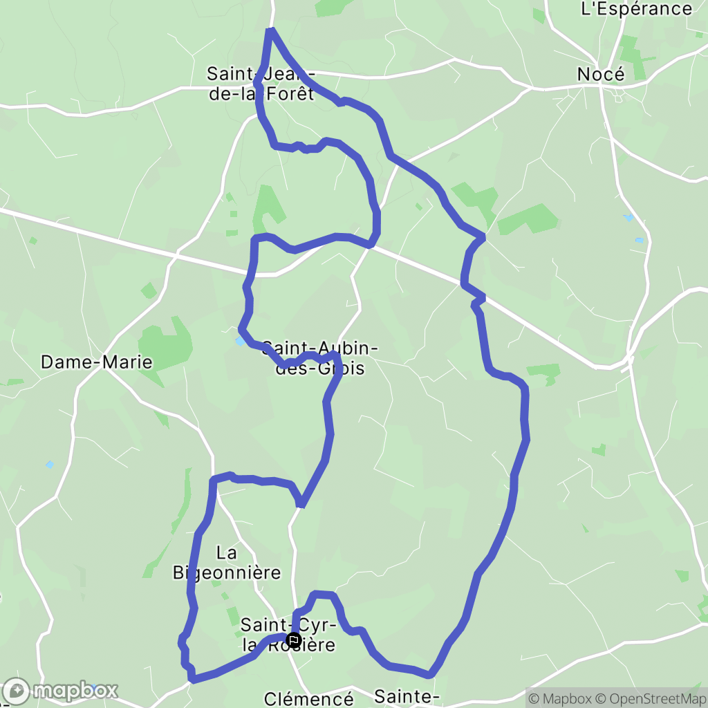 Saint-Cyr-la-Rosière : carte du parcours de randonnée - France