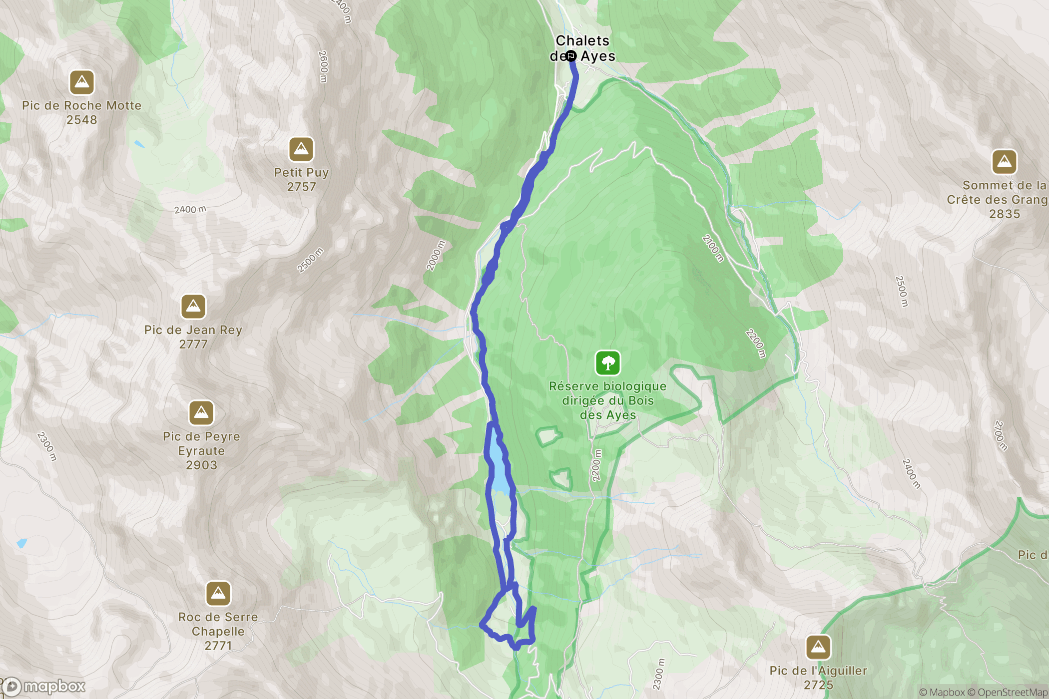 Villar-Saint-Pancrace : carte du parcours de randonnée - France