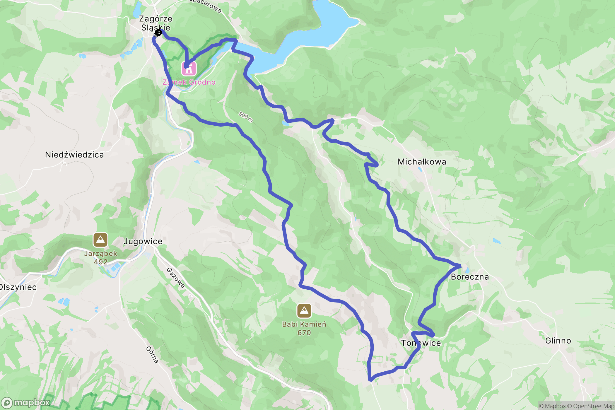 Walim: mapa trasy - Poland