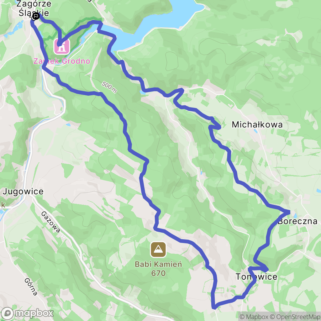 Walim: mapa trasy - Poland