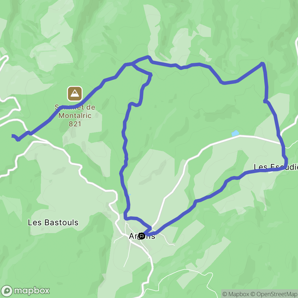 Arfons : carte du parcours de randonnée - France