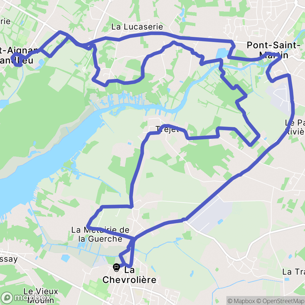 La Chevrolière : carte du parcours de randonnée - France