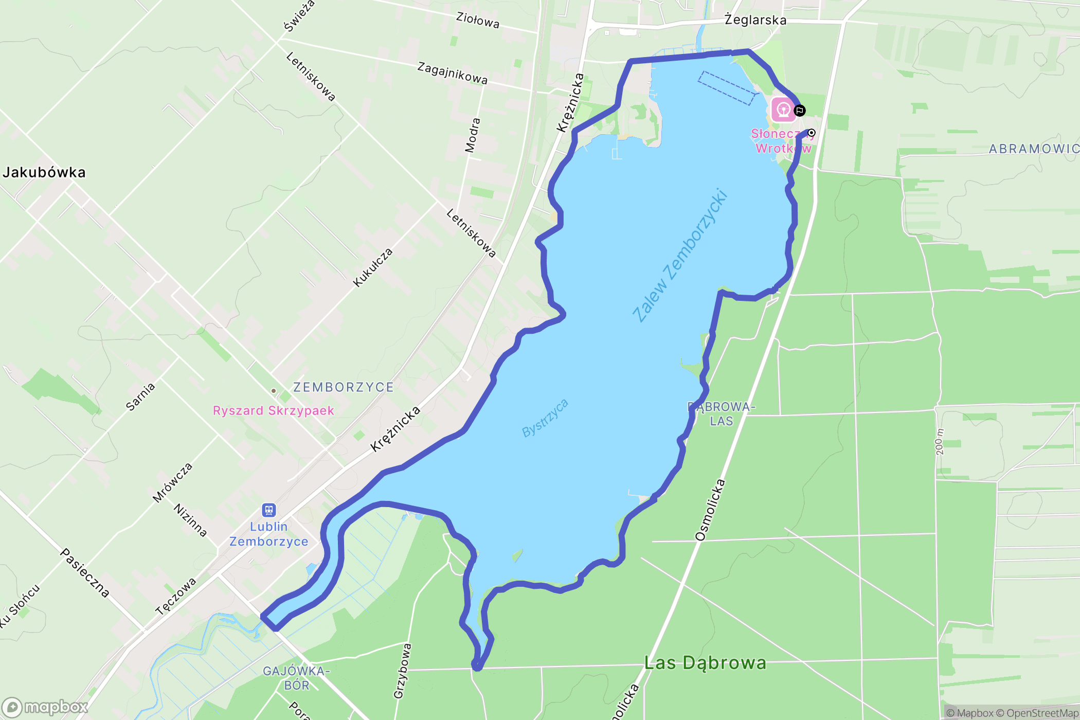 Lublin: mapa trasy - Poland