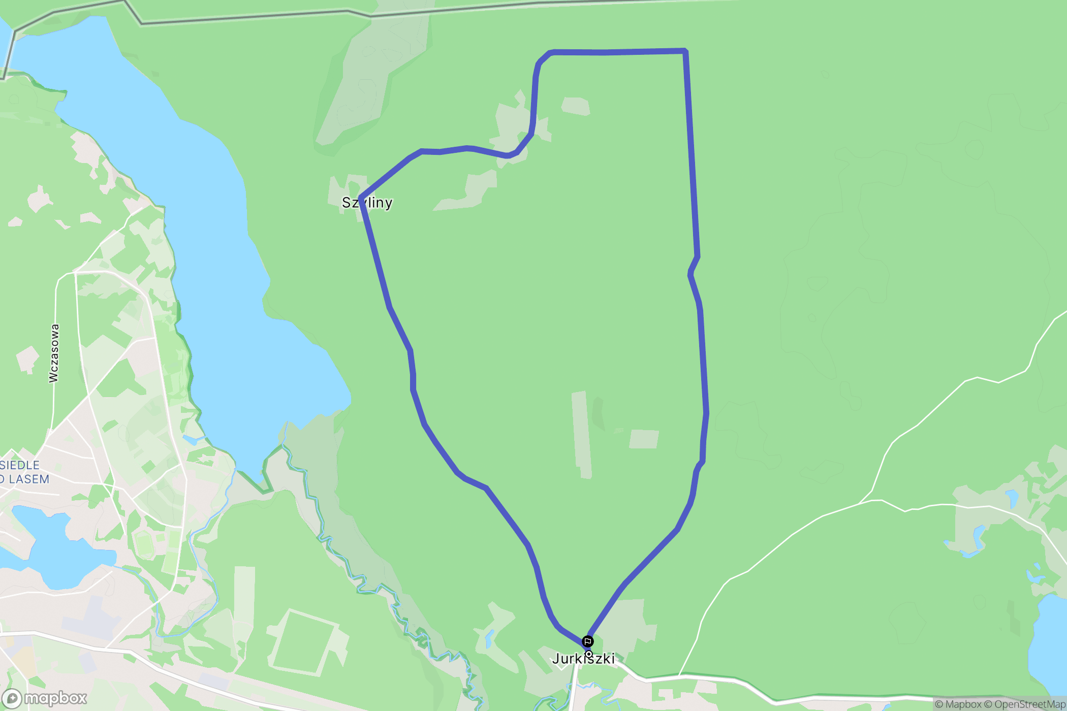 Jurkiszki: mapa trasy - Poland