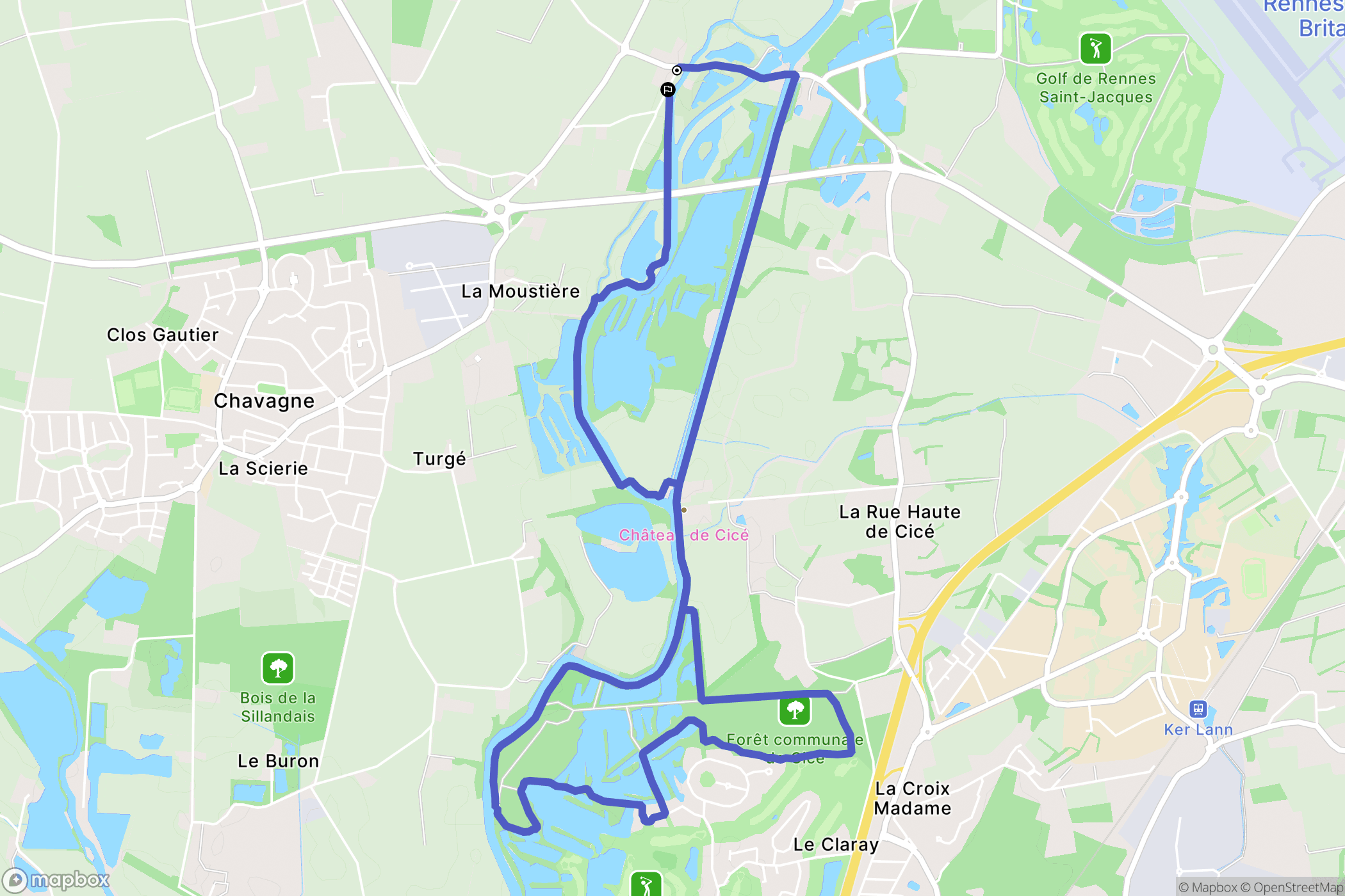 Chavagne : carte du parcours de randonnée - France