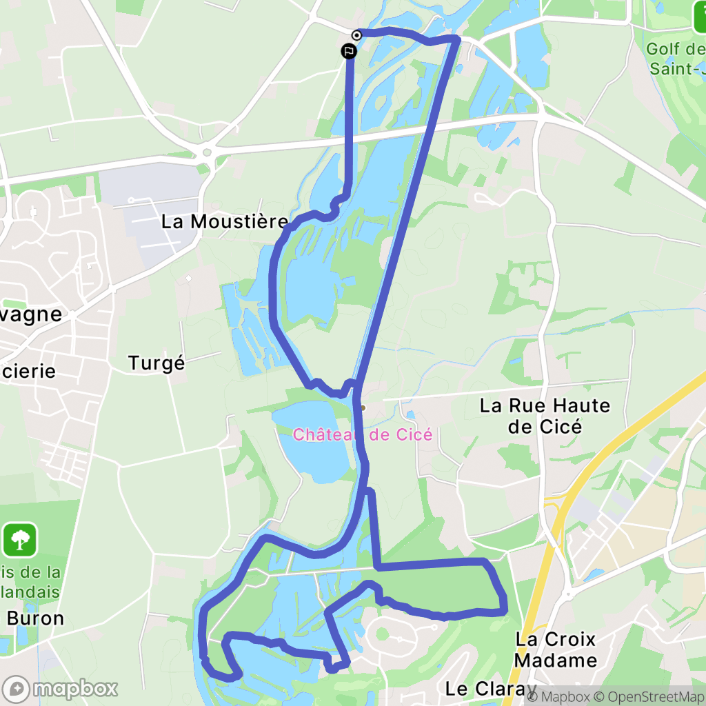 Chavagne : carte du parcours de randonnée - France