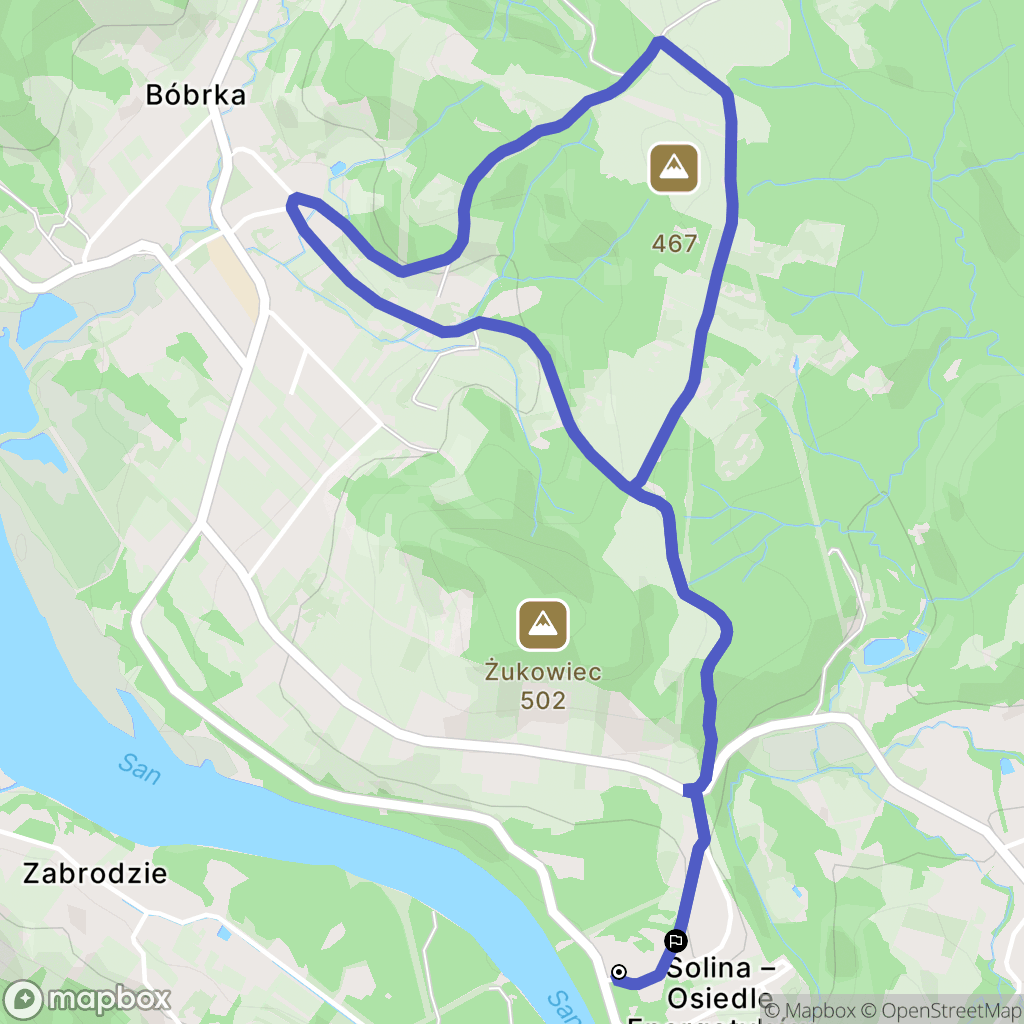 Solina: mapa trasy - Poland