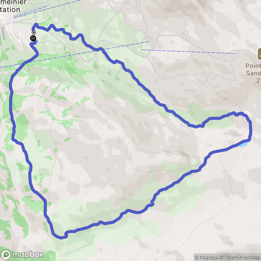 Valmeinier : carte du parcours de randonnée - France