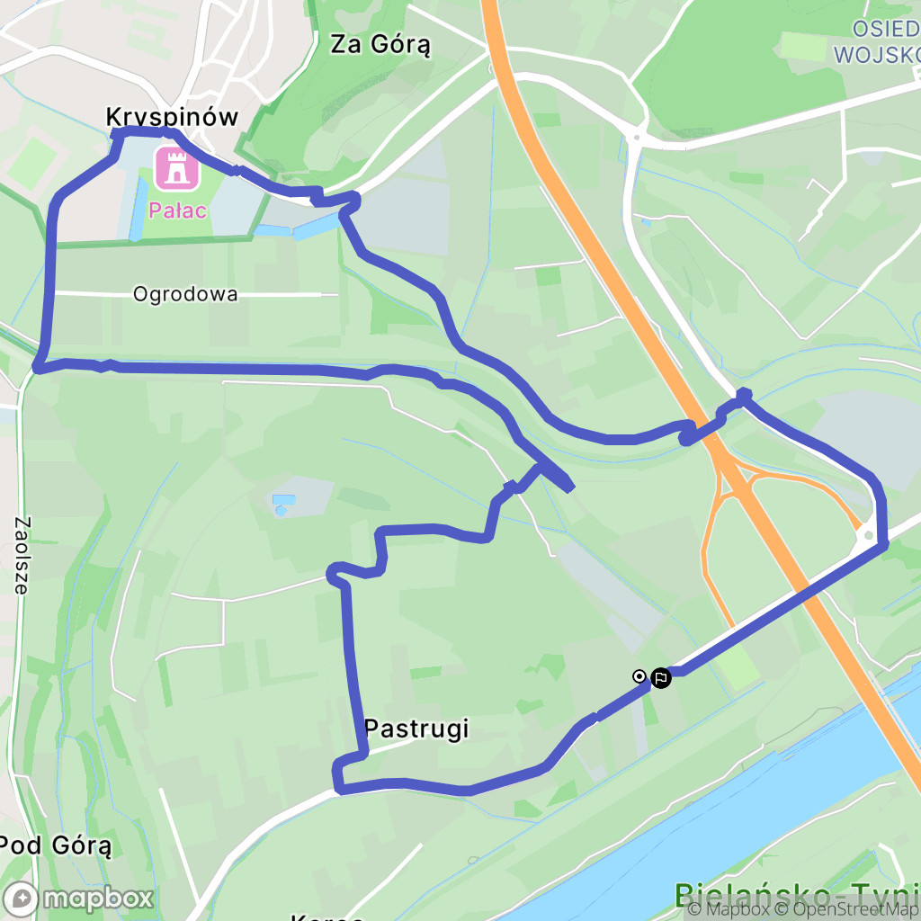 Piekary: mapa trasy - Poland