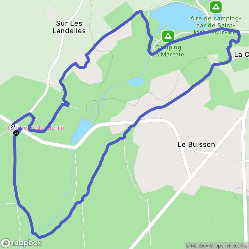 Paimpont : carte du parcours de randonnée - France