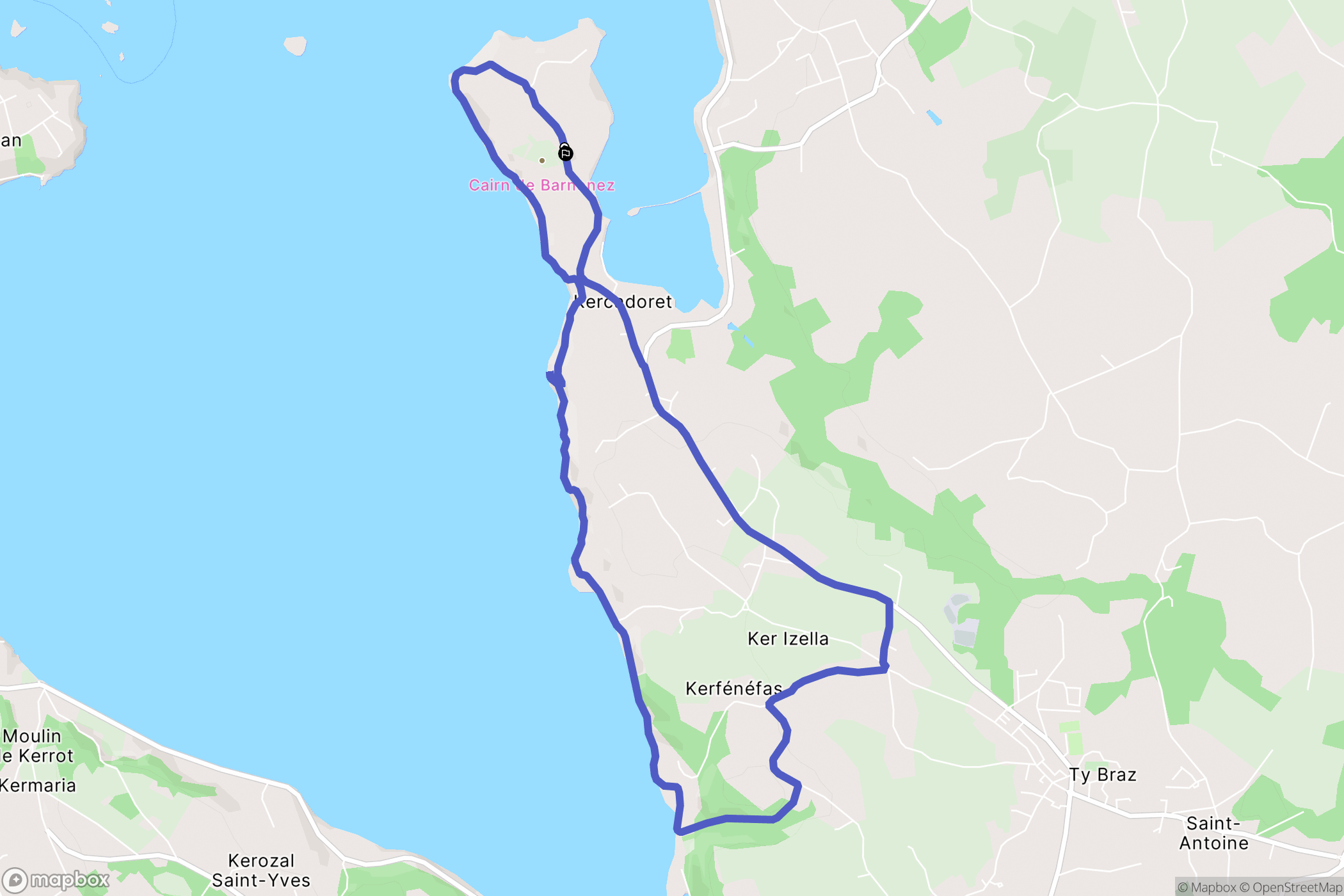 Plouezoc'h : carte du parcours de randonnée - France
