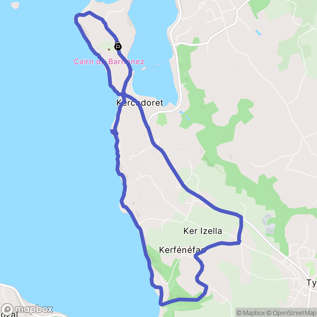Plouezoc'h : carte du parcours de randonnée - France
