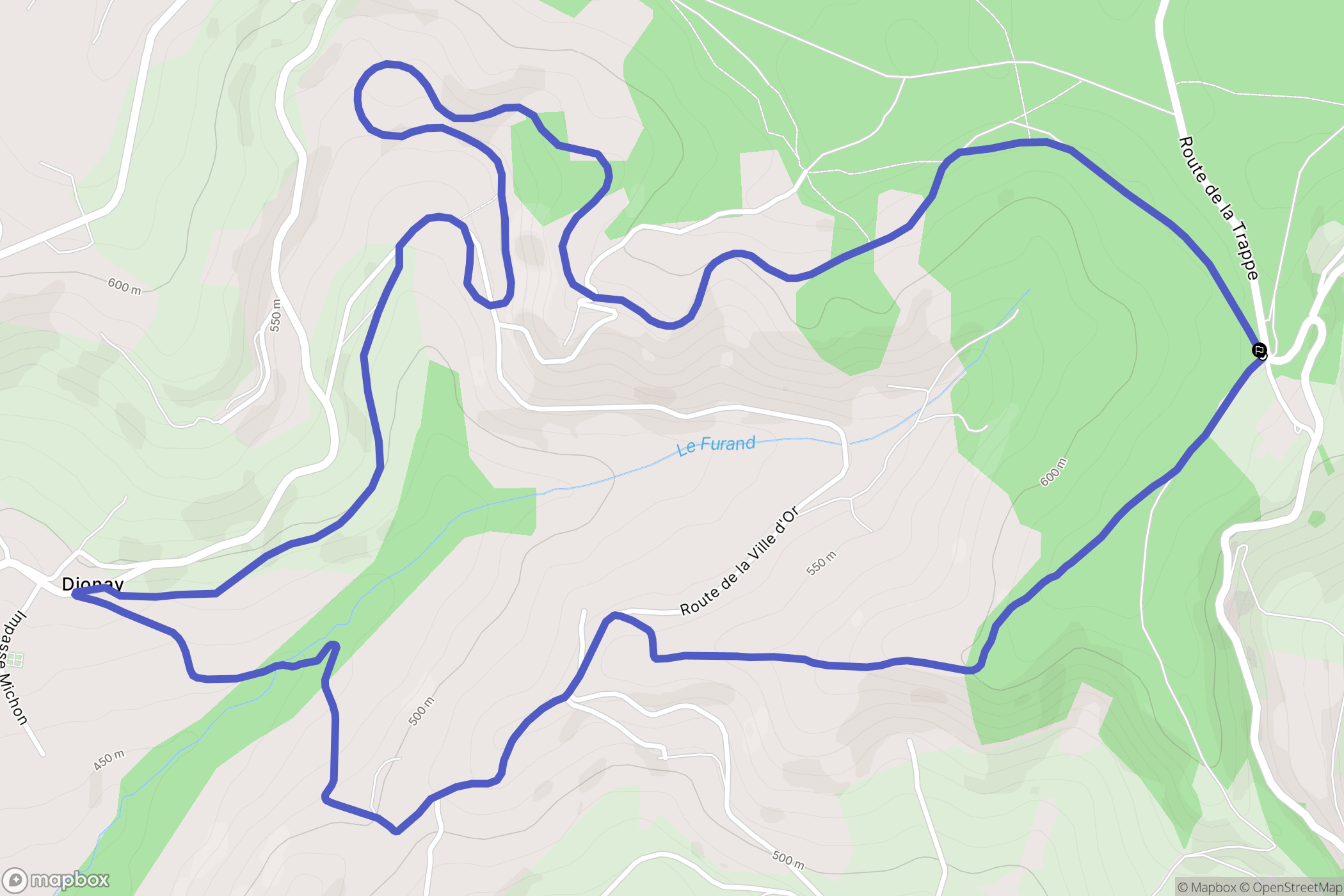 Bessins : carte du parcours de randonnée - France