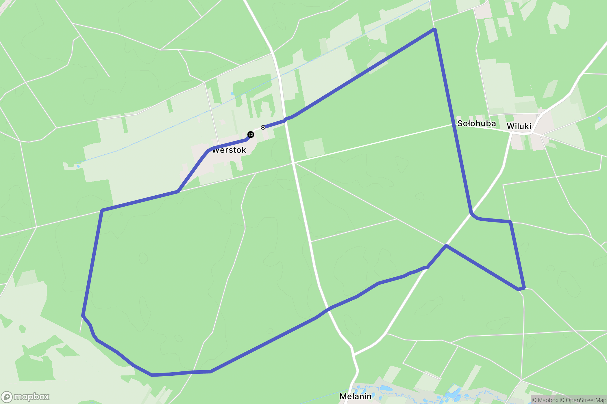 Werstok: mapa trasy - Poland