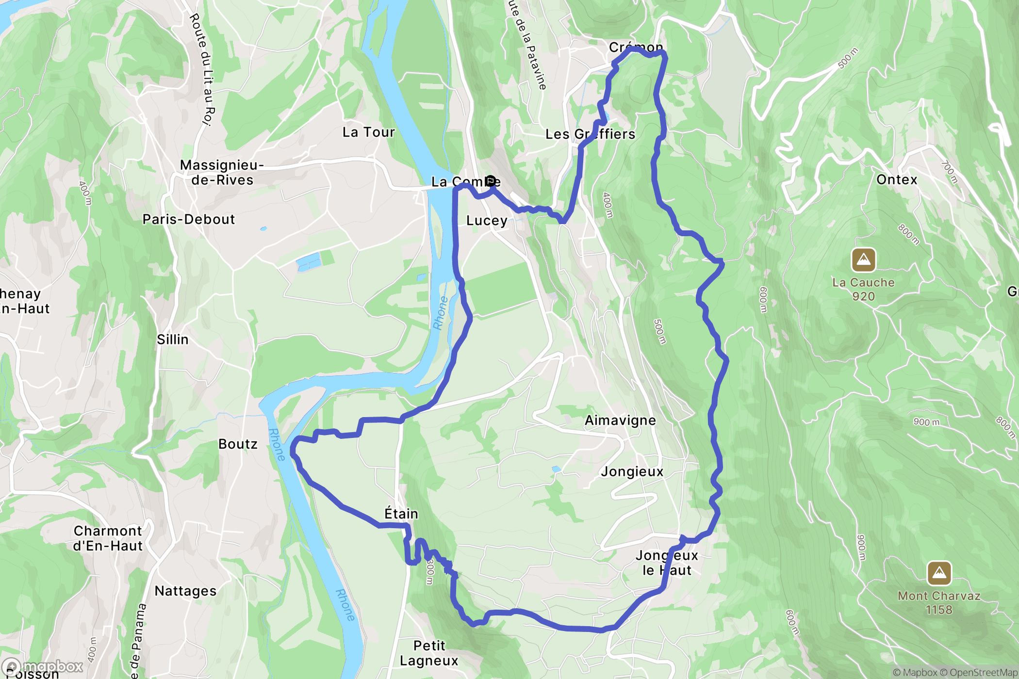 Lucey : carte du parcours de randonnée - France