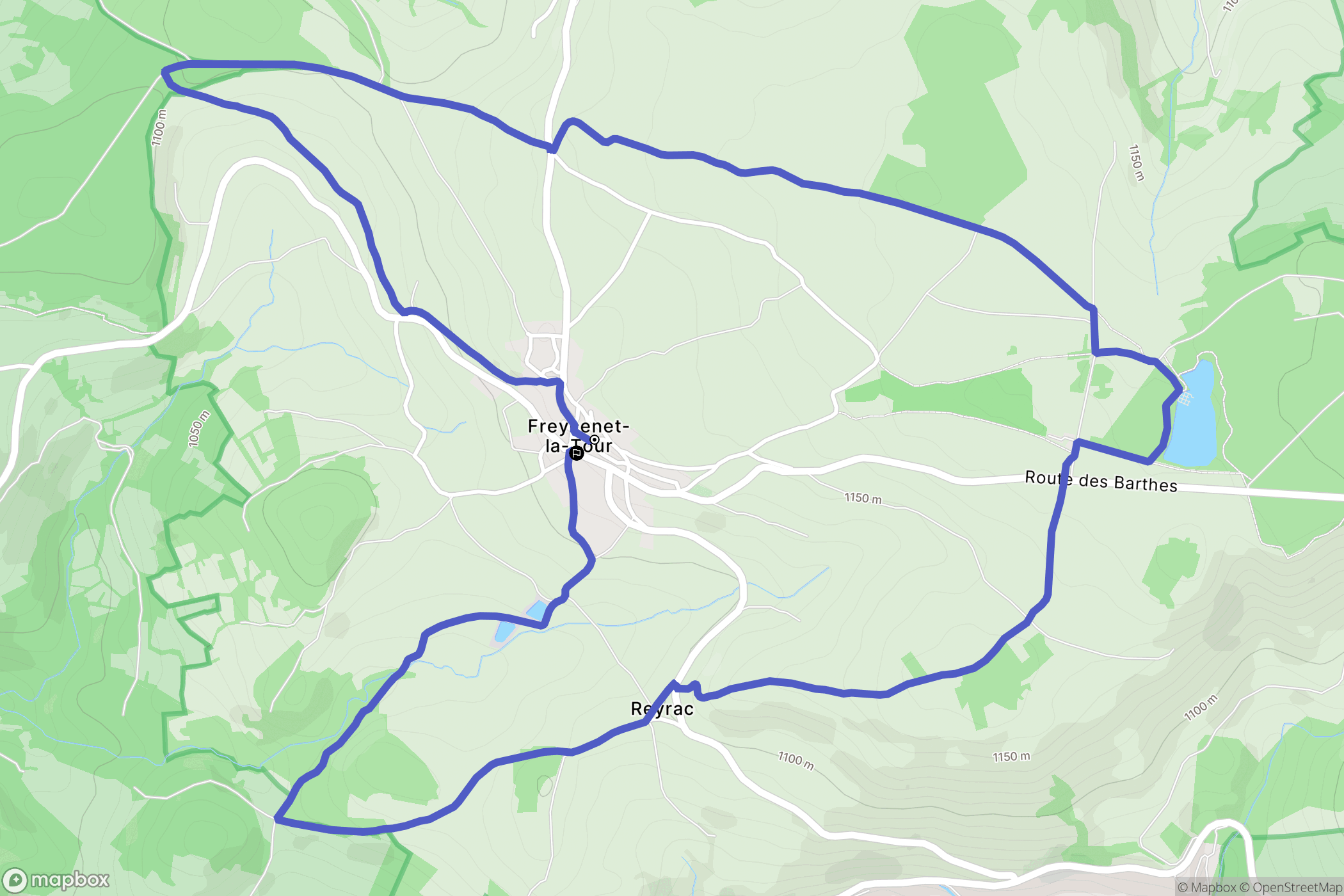 Freycenet-la-Tour : carte du parcours de randonnée - France