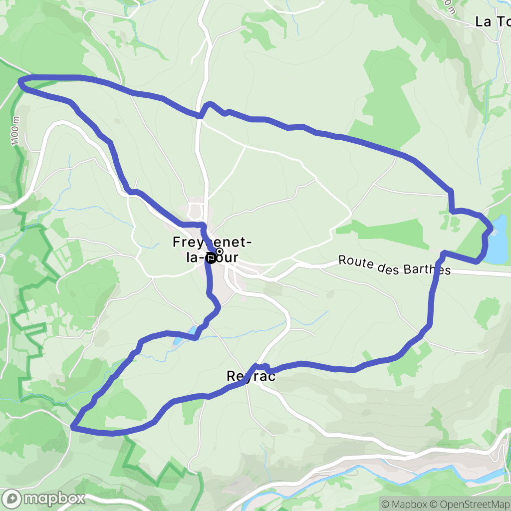 Freycenet-la-Tour : carte du parcours de randonnée - France