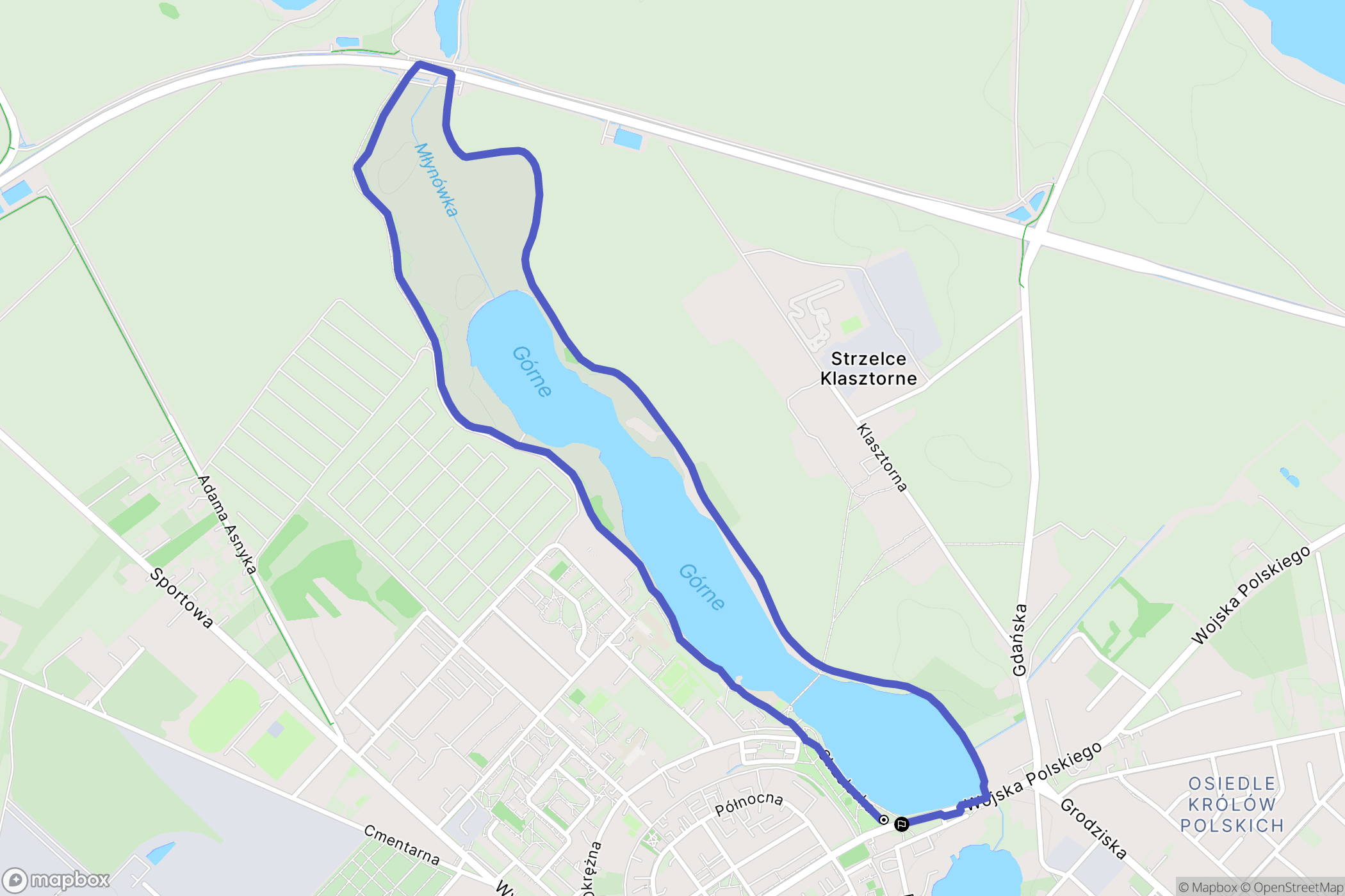 Strzelce Krajeńskie: mapa trasy - Poland