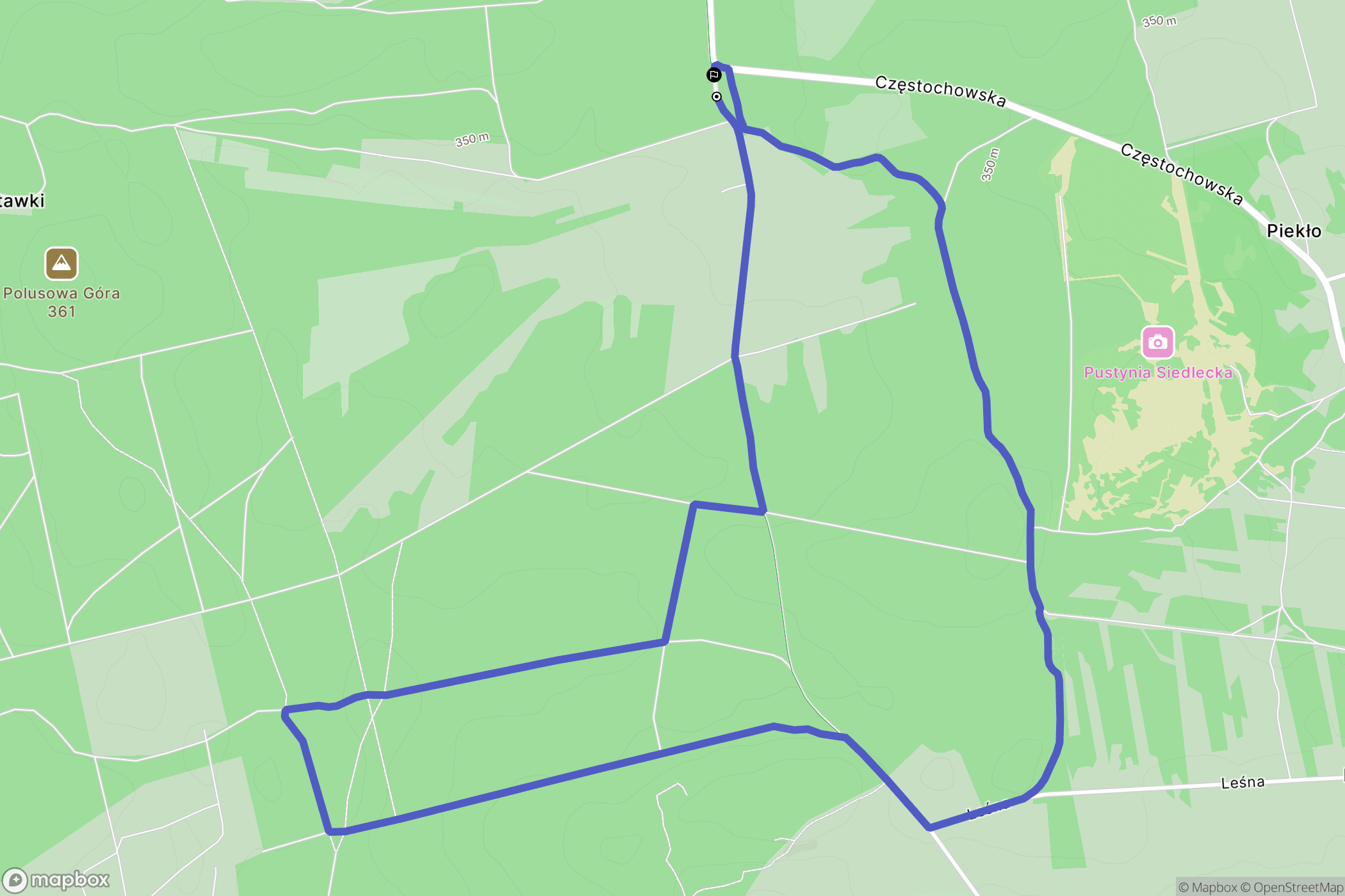 Krasawa: mapa trasy - Poland