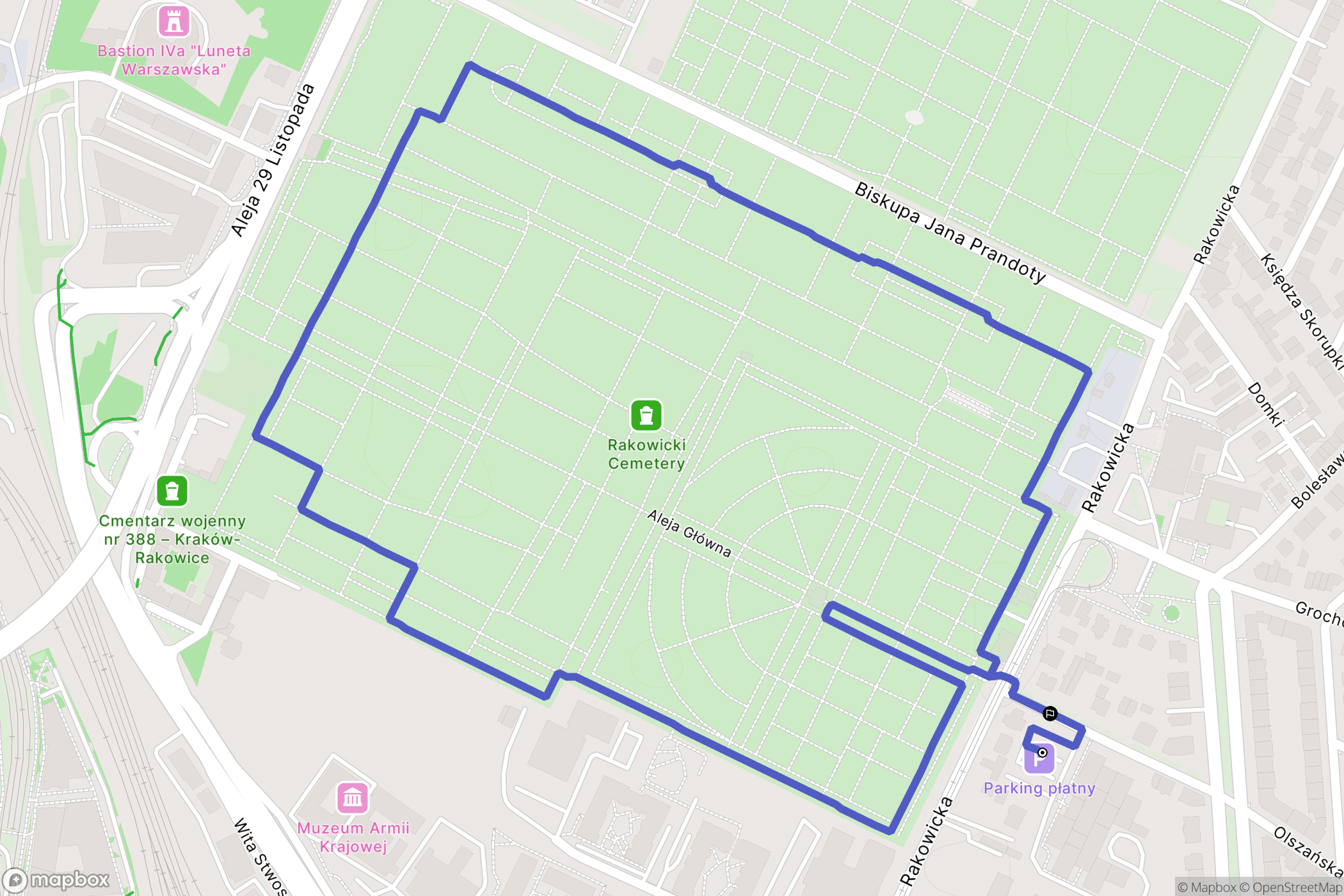 Kraków: mapa trasy - Poland