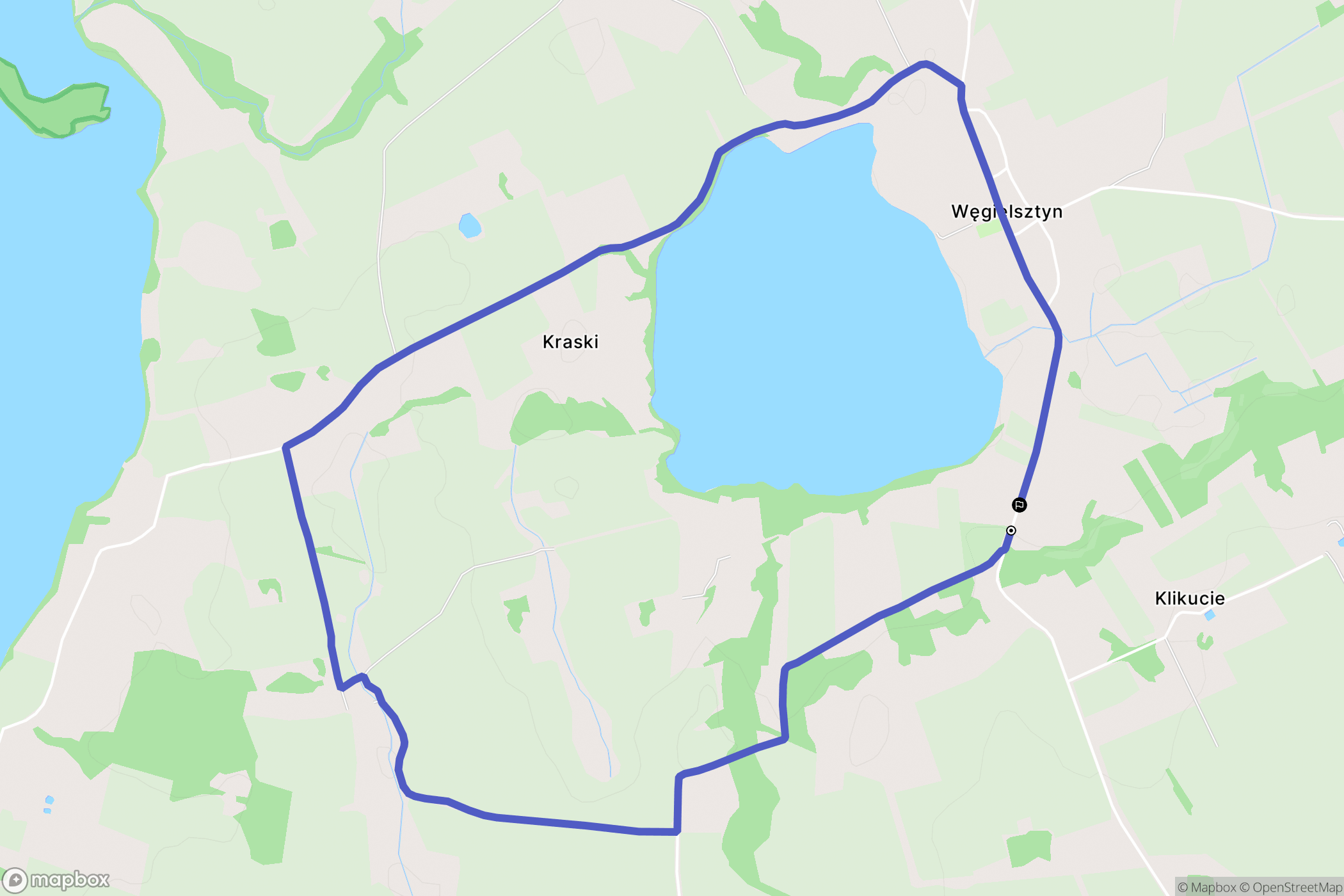 Węgielsztyn: mapa trasy - Poland