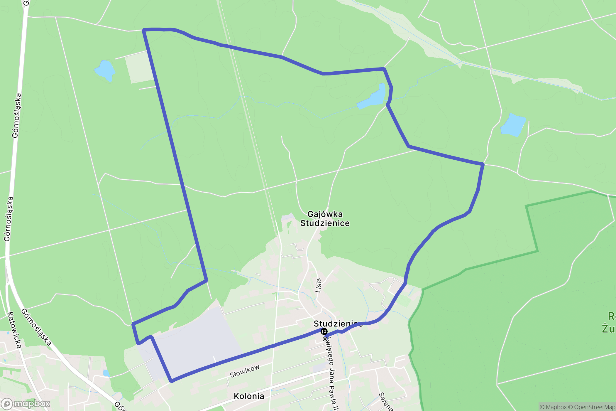 Studzienice: mapa trasy - Poland
