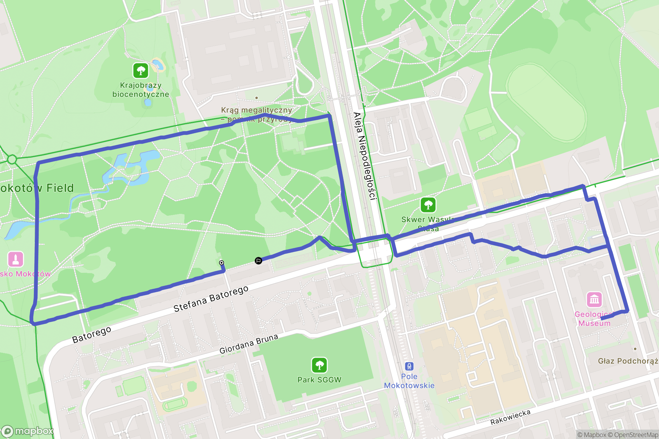Warszawa: mapa trasy - Poland
