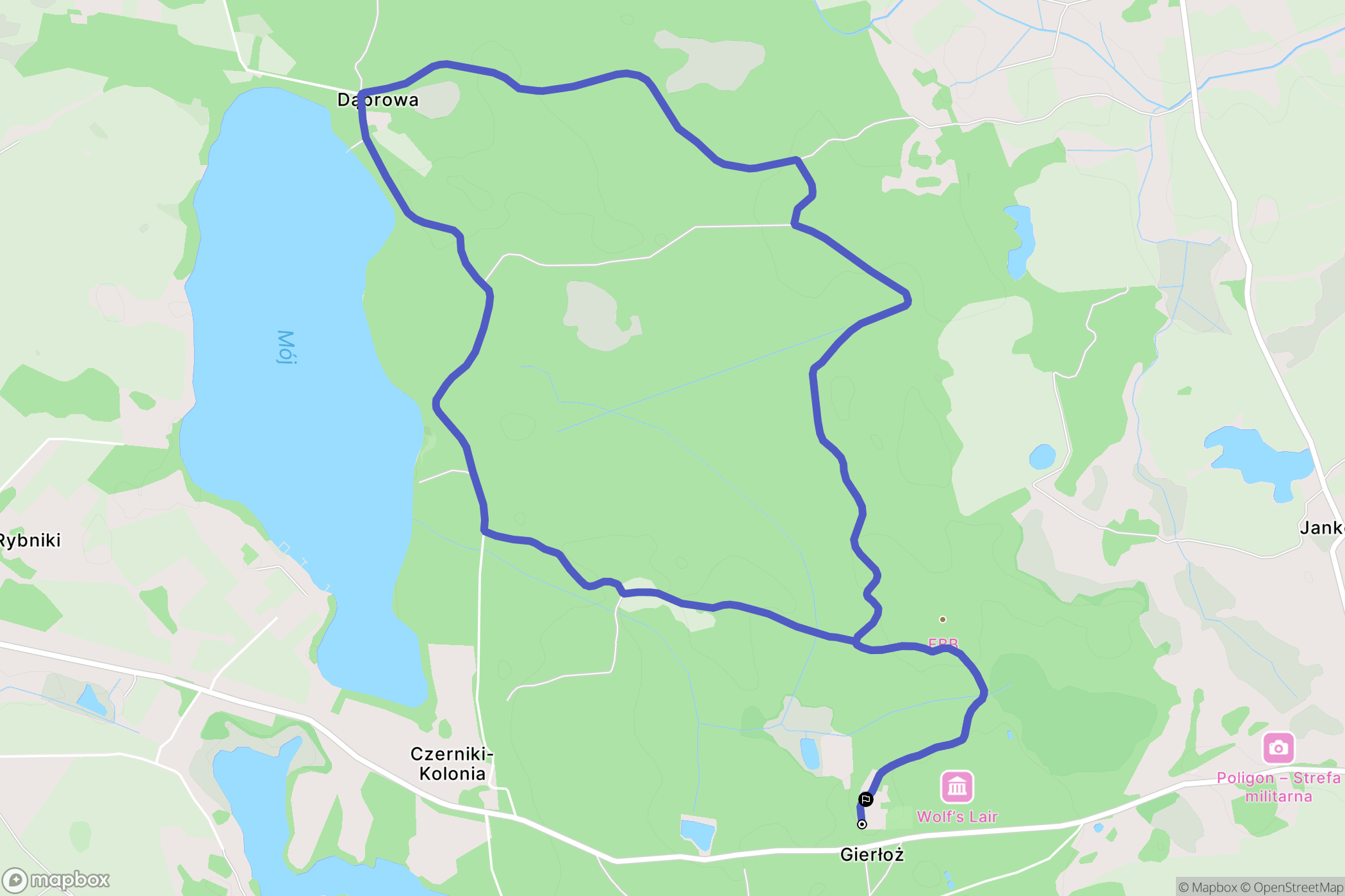 Gierłoż: mapa trasy - Poland