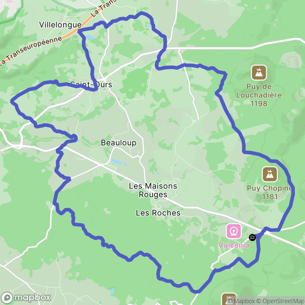 Saint-Ours : carte du parcours de randonnée - France