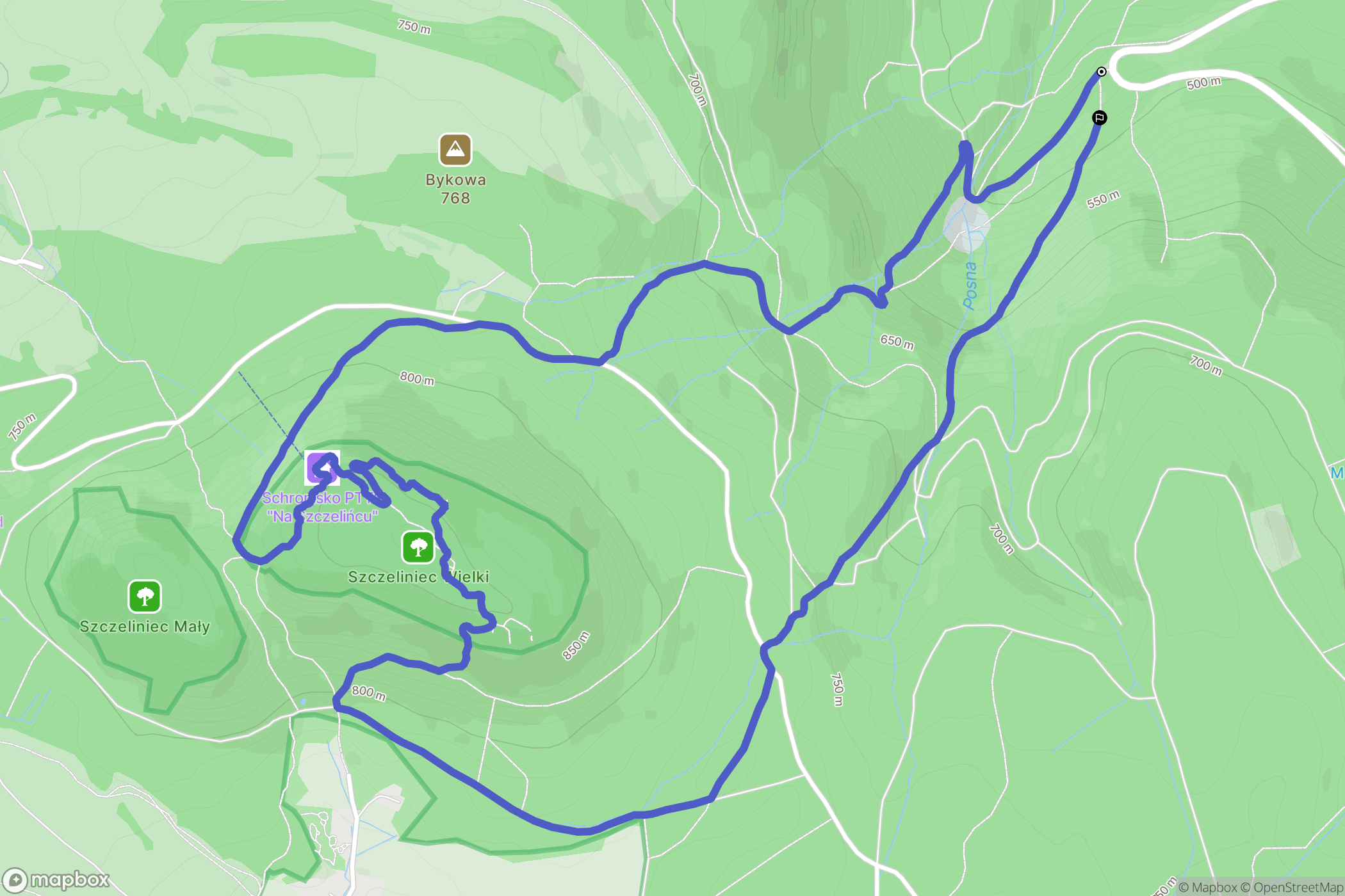 Radków: mapa trasy - Poland