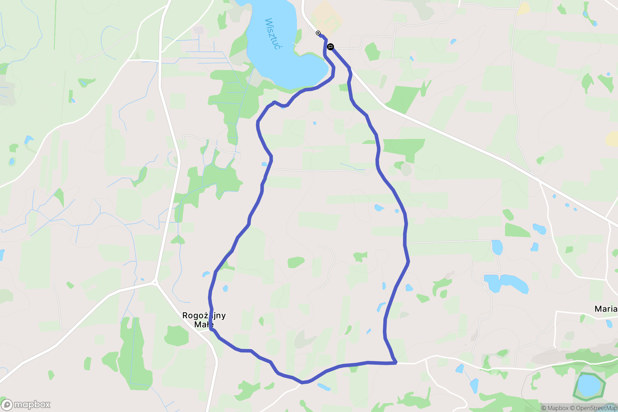 Wiżajny: mapa trasy - Poland