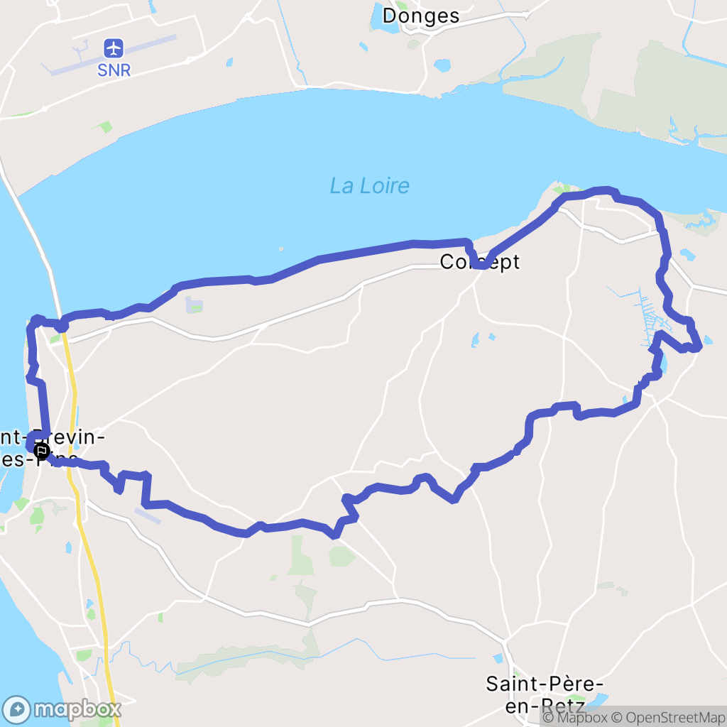 Saint-Brevin-les-Pins : carte du parcours de randonnée - France