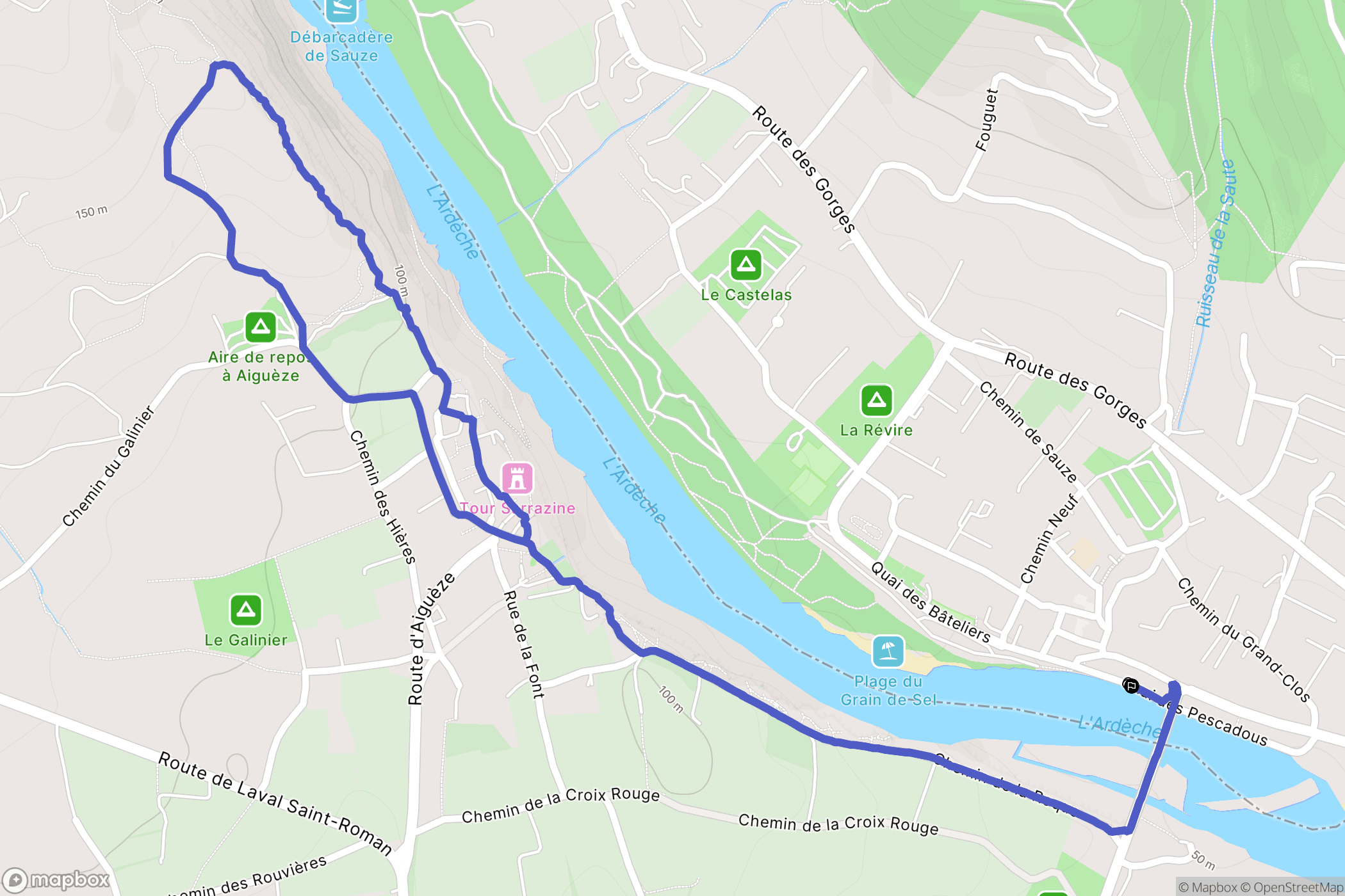 Saint-Martin-d'Ardèche : carte du parcours de randonnée - France