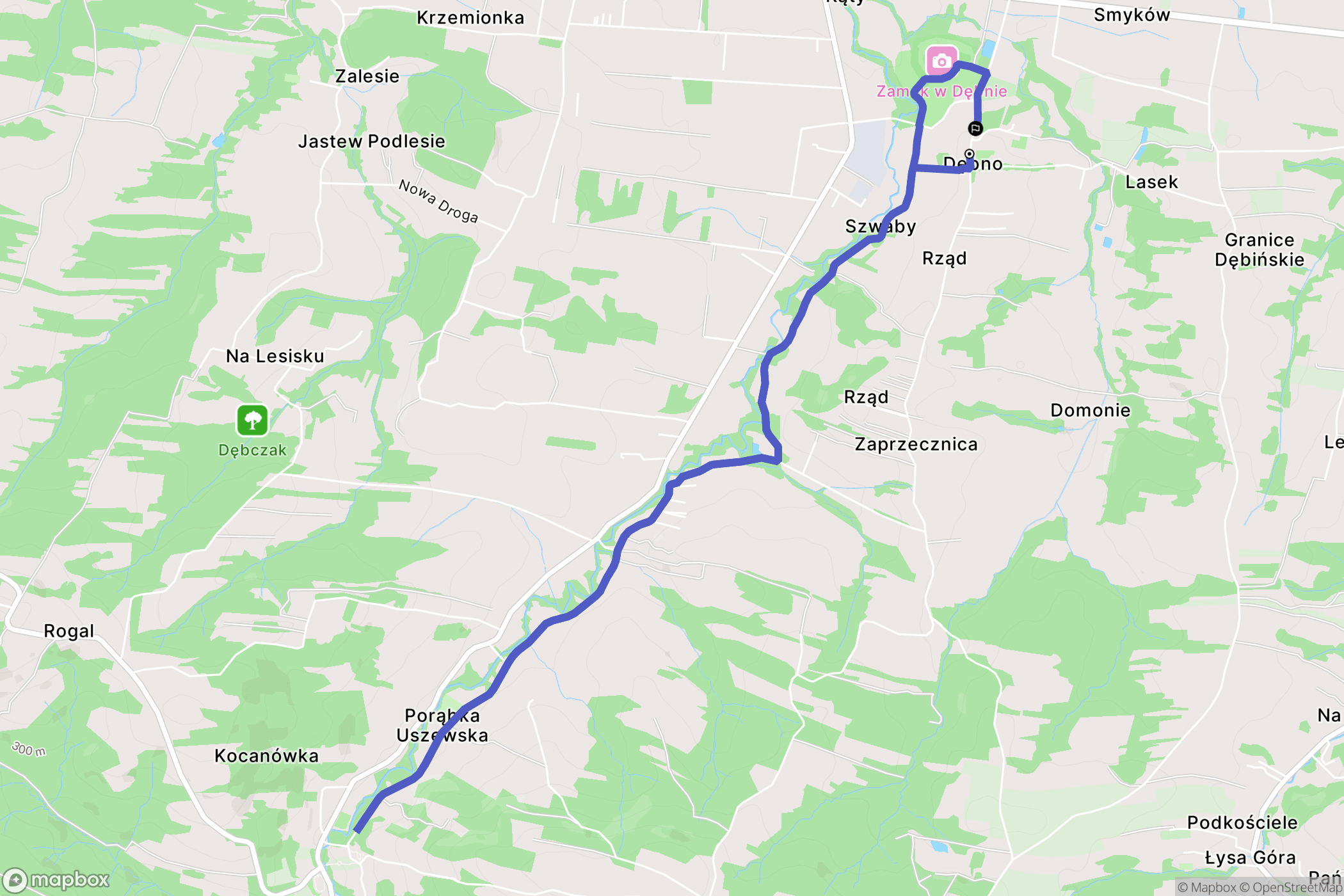 Dębno: mapa trasy - Poland