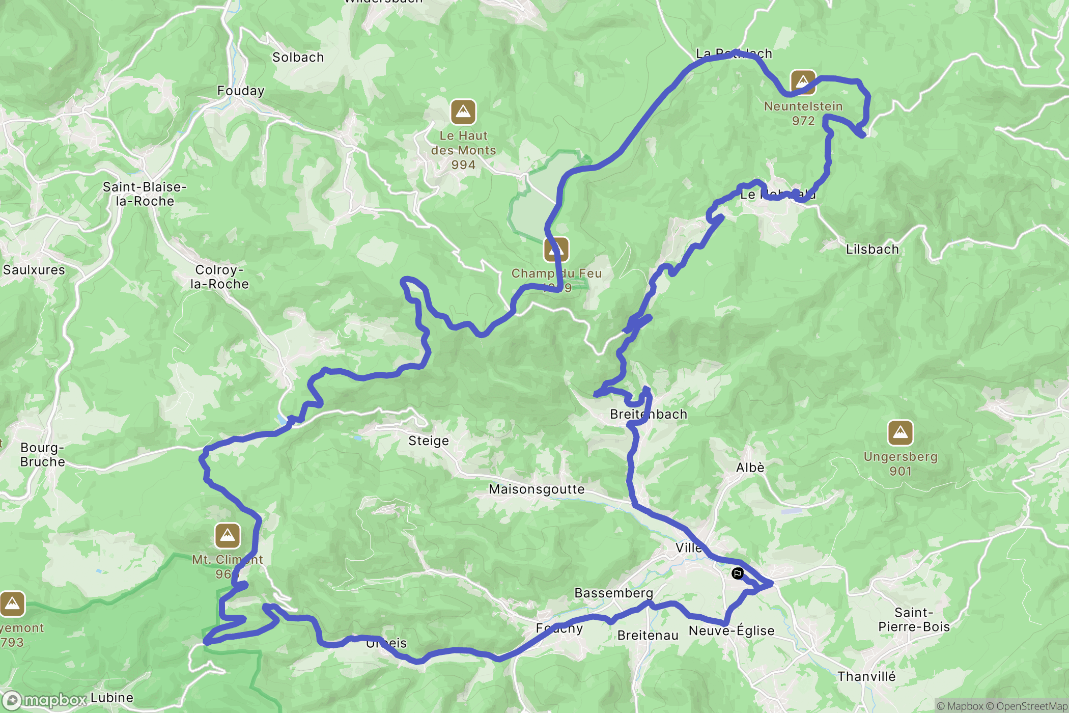 Neuve-Église : carte du parcours de randonnée - France