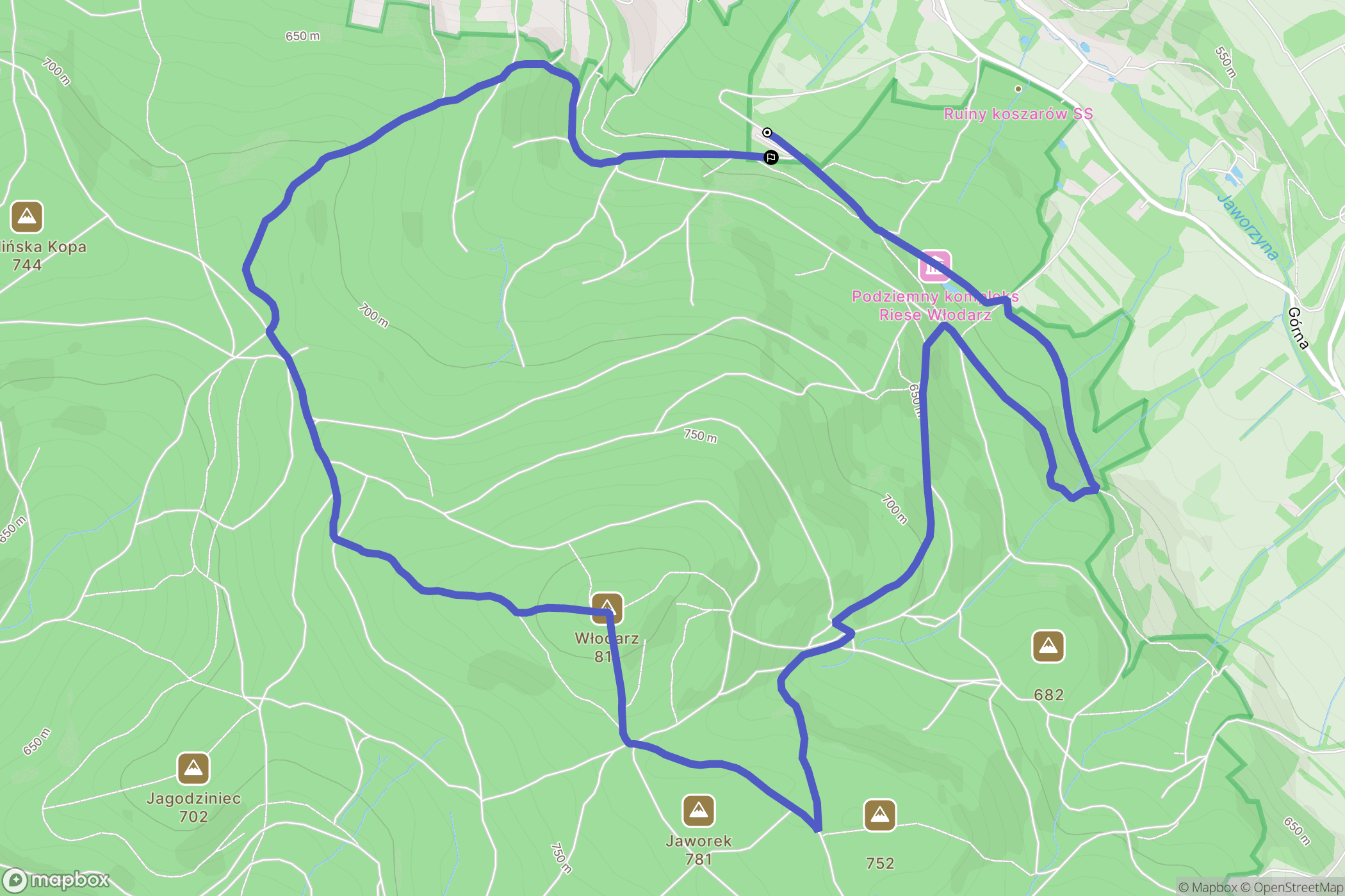 Głuszyca: mapa trasy - Poland