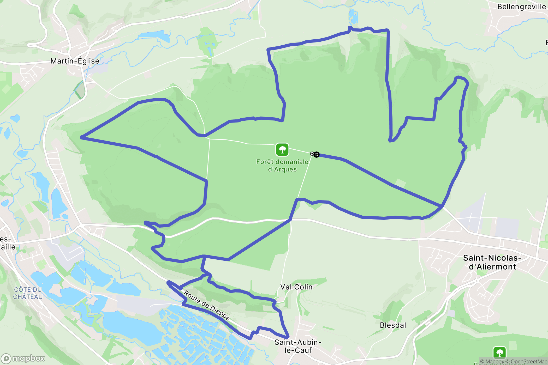 Ancourt : carte du parcours de randonnée - France