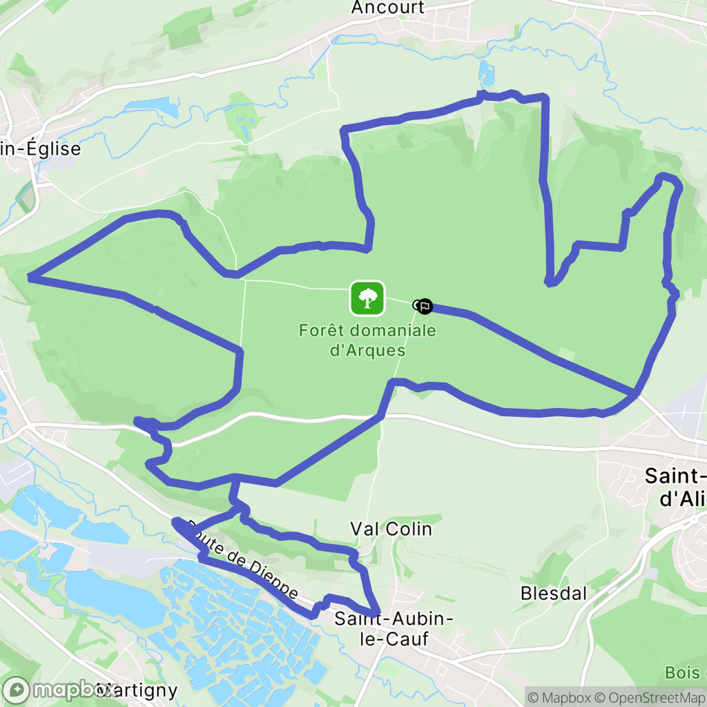 Ancourt : carte du parcours de randonnée - France