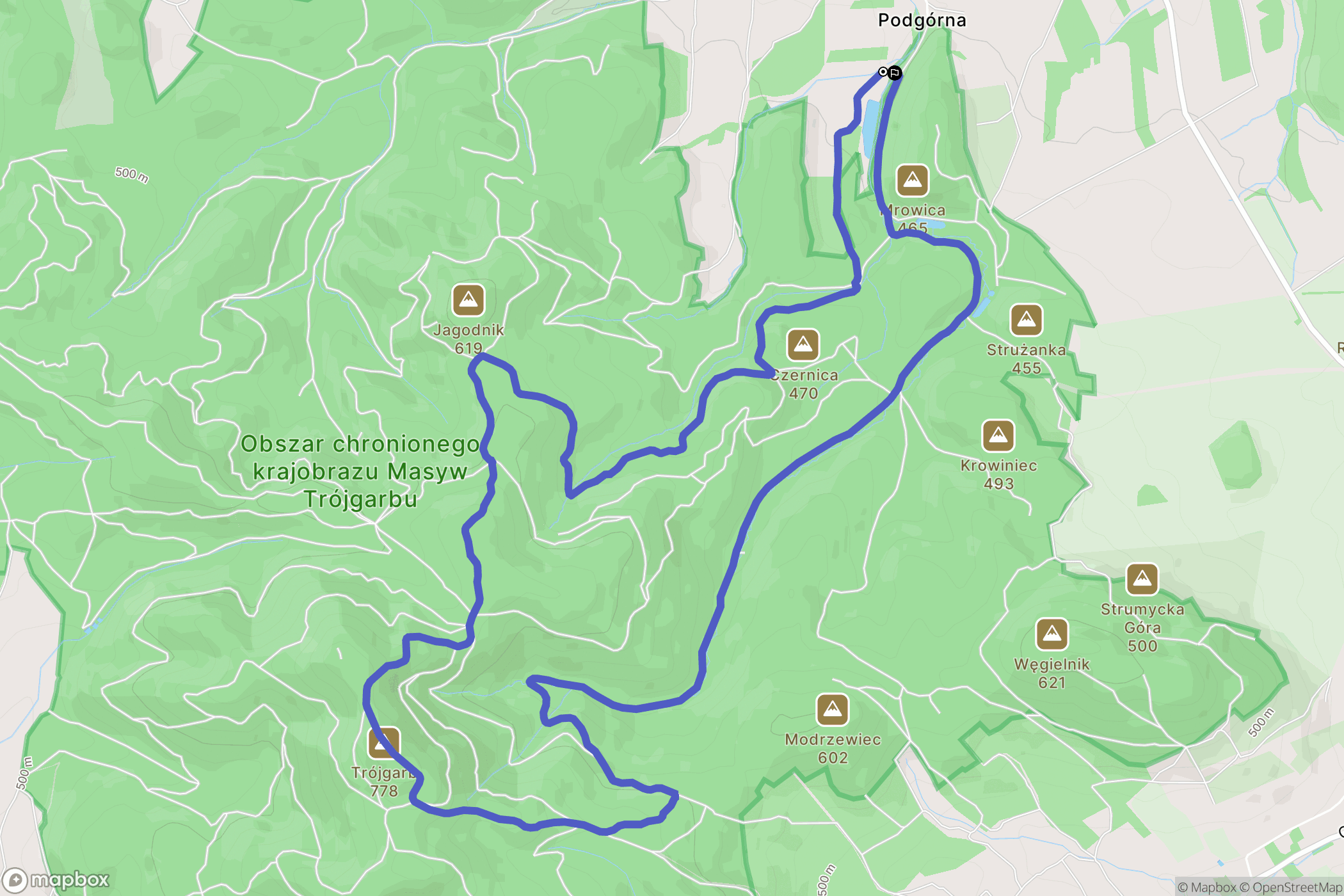 Stare Bogaczowice: mapa trasy - Poland