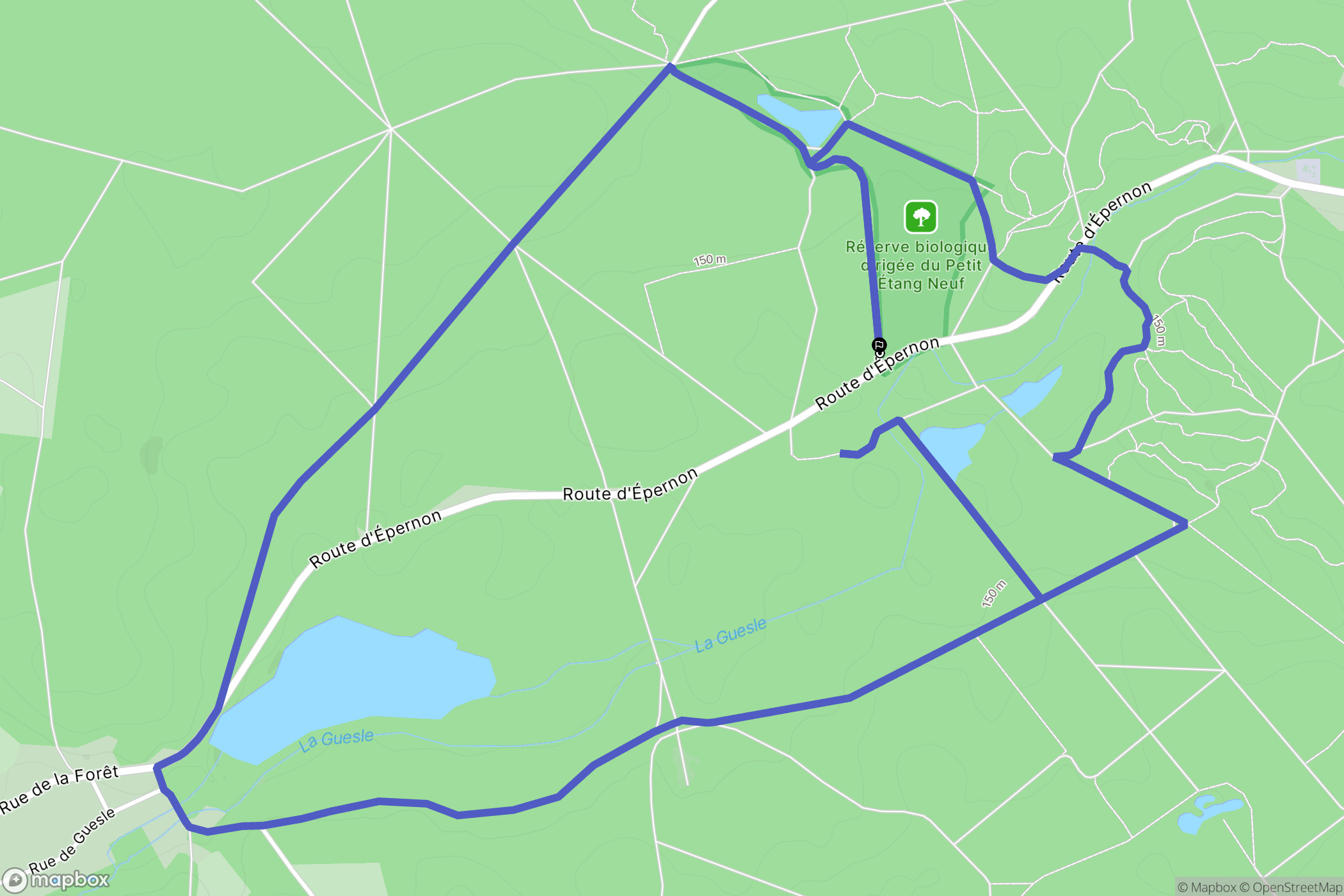 Poigny-la-Forêt : carte du parcours de randonnée - France