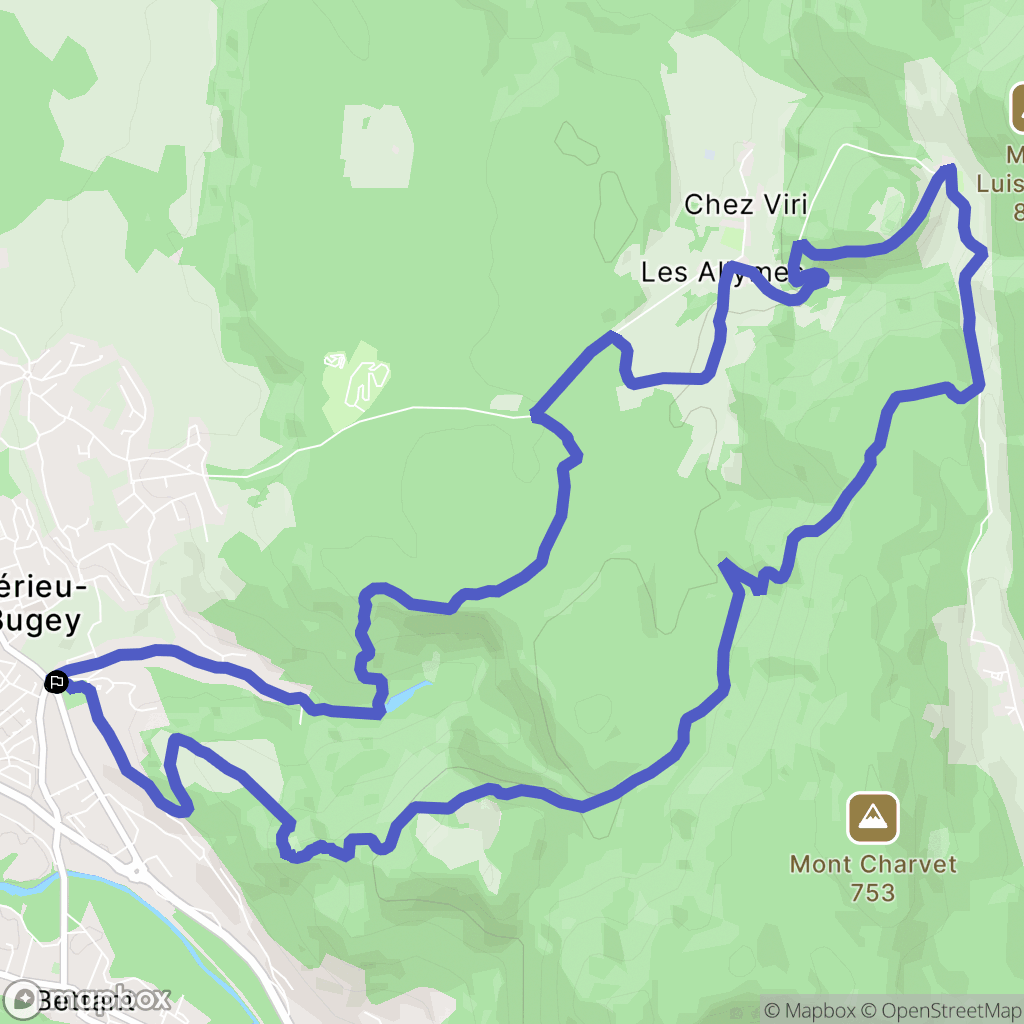 Ambérieu-en-Bugey : carte du parcours de randonnée - France