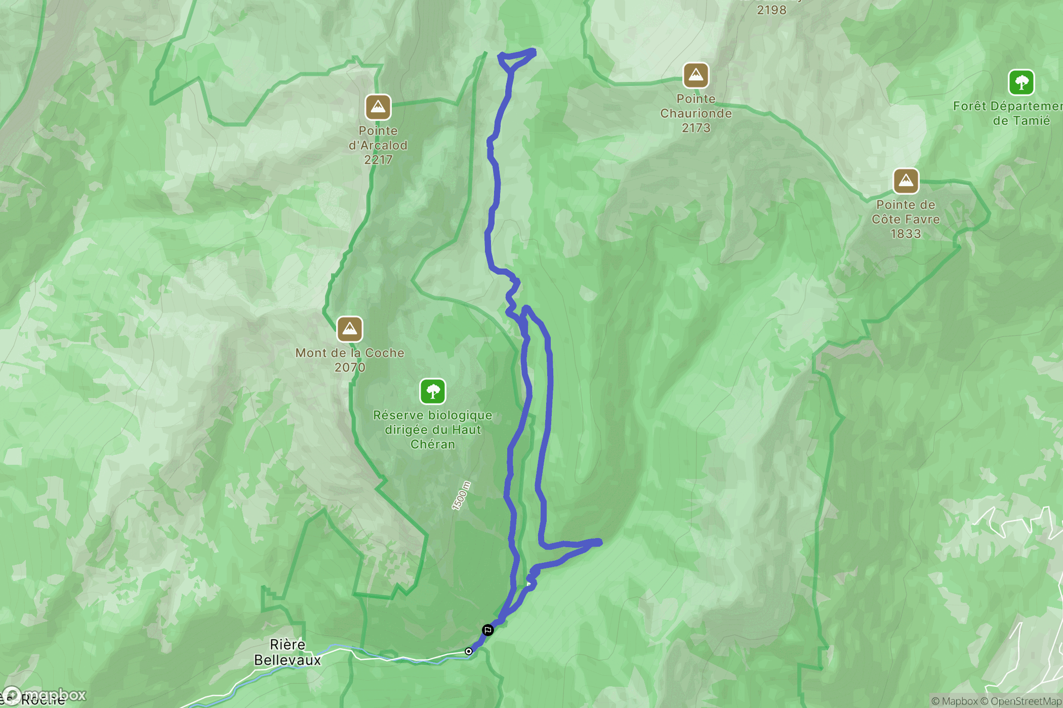 Jarsy : carte du parcours de randonnée - France