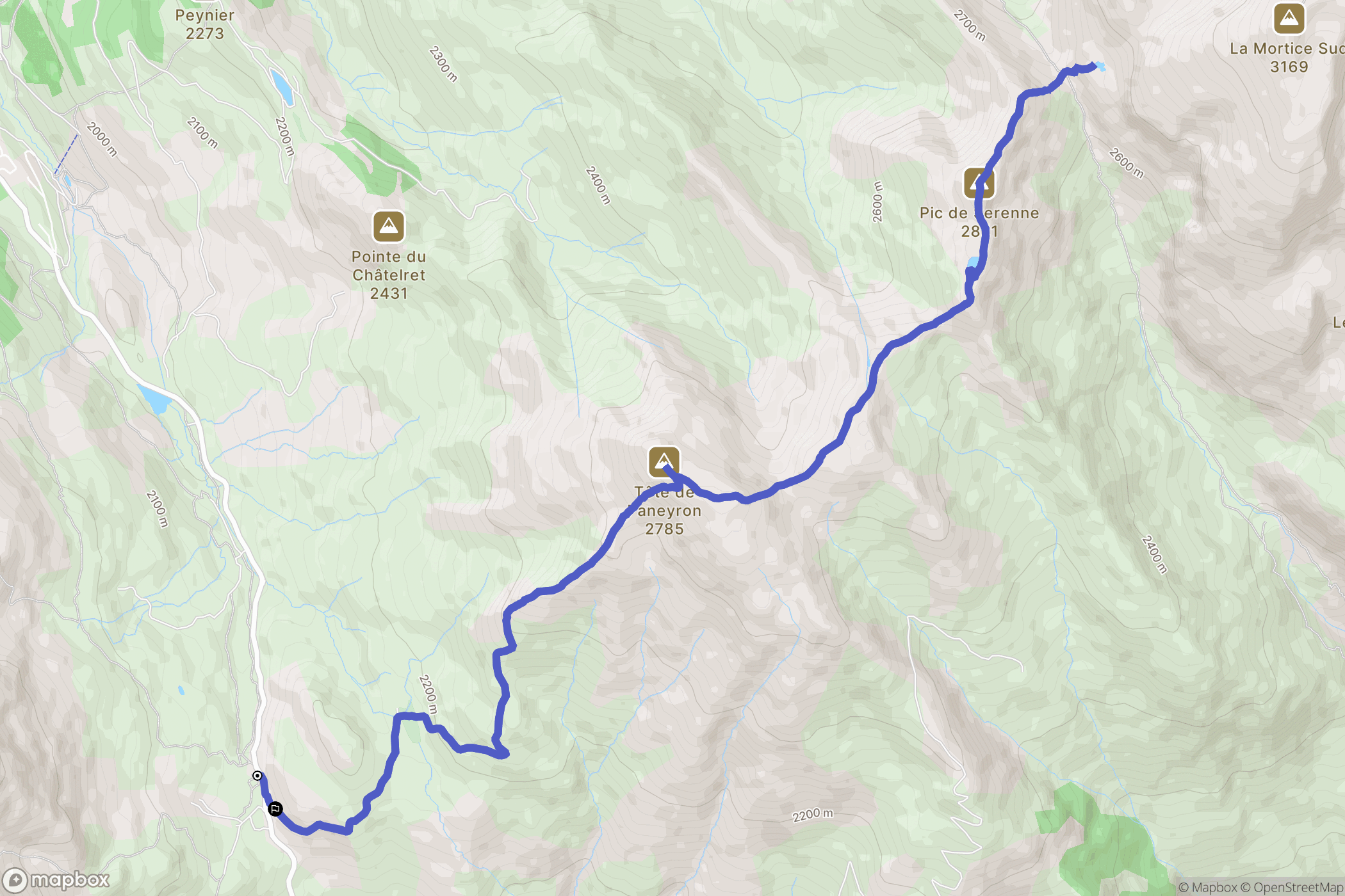 Vars : carte du parcours de randonnée - France