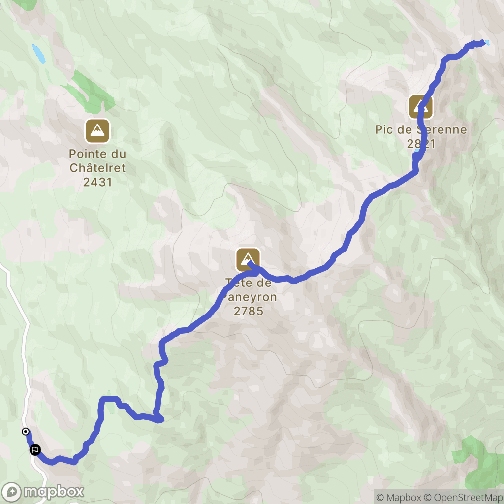 Vars : carte du parcours de randonnée - France