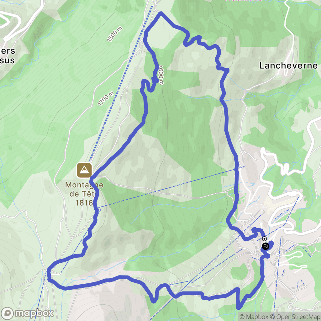 Les Avanchers-Valmorel : carte du parcours de randonnée - France