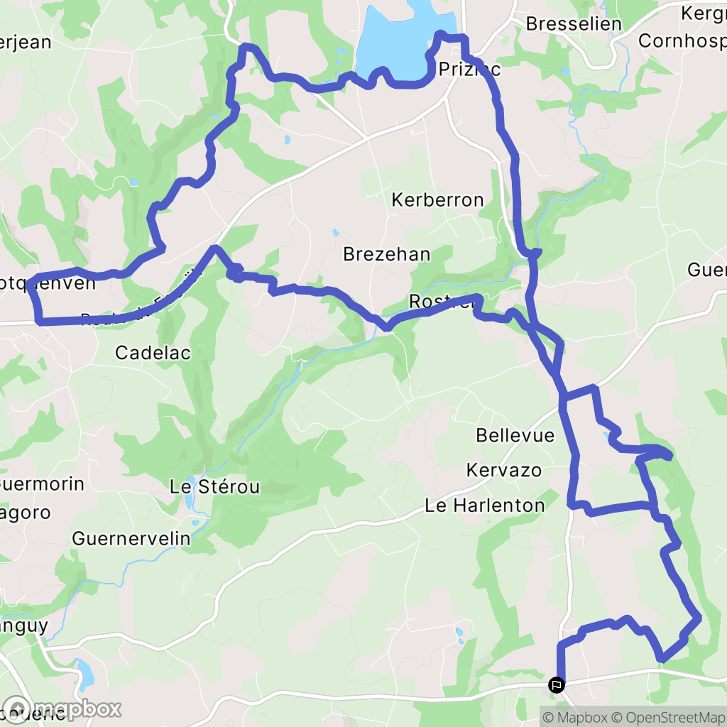 Berné : carte du parcours de randonnée - France